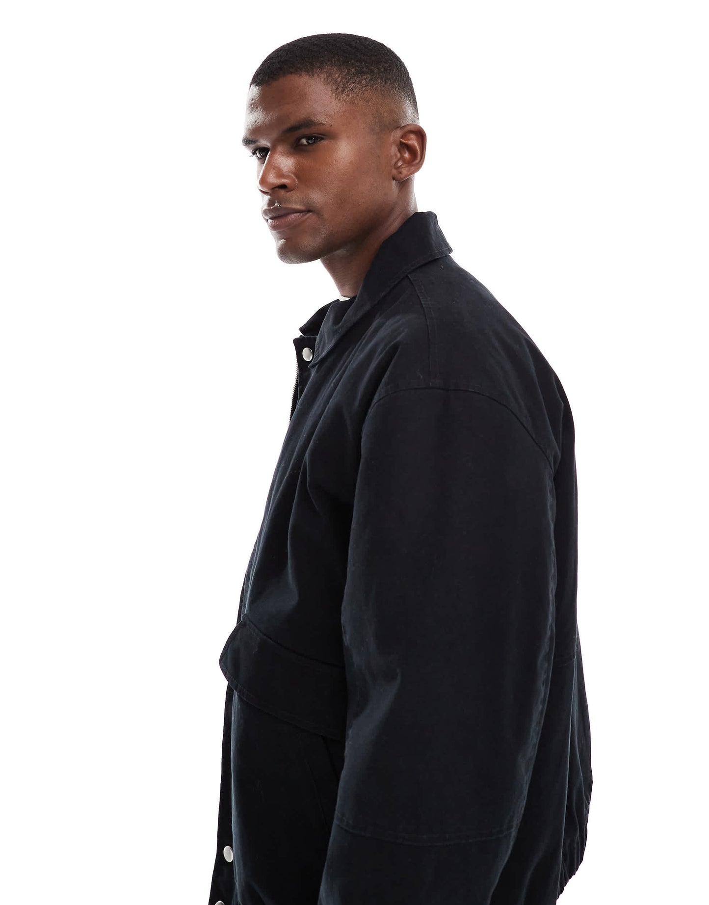 ASOS DESIGN washed bomber jacket in black