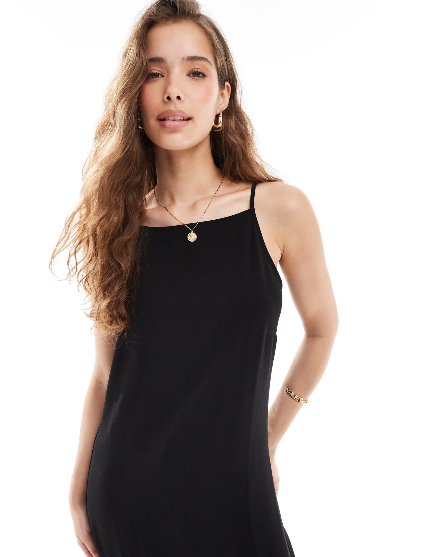 Vero Moda cami strap maxi dress in black