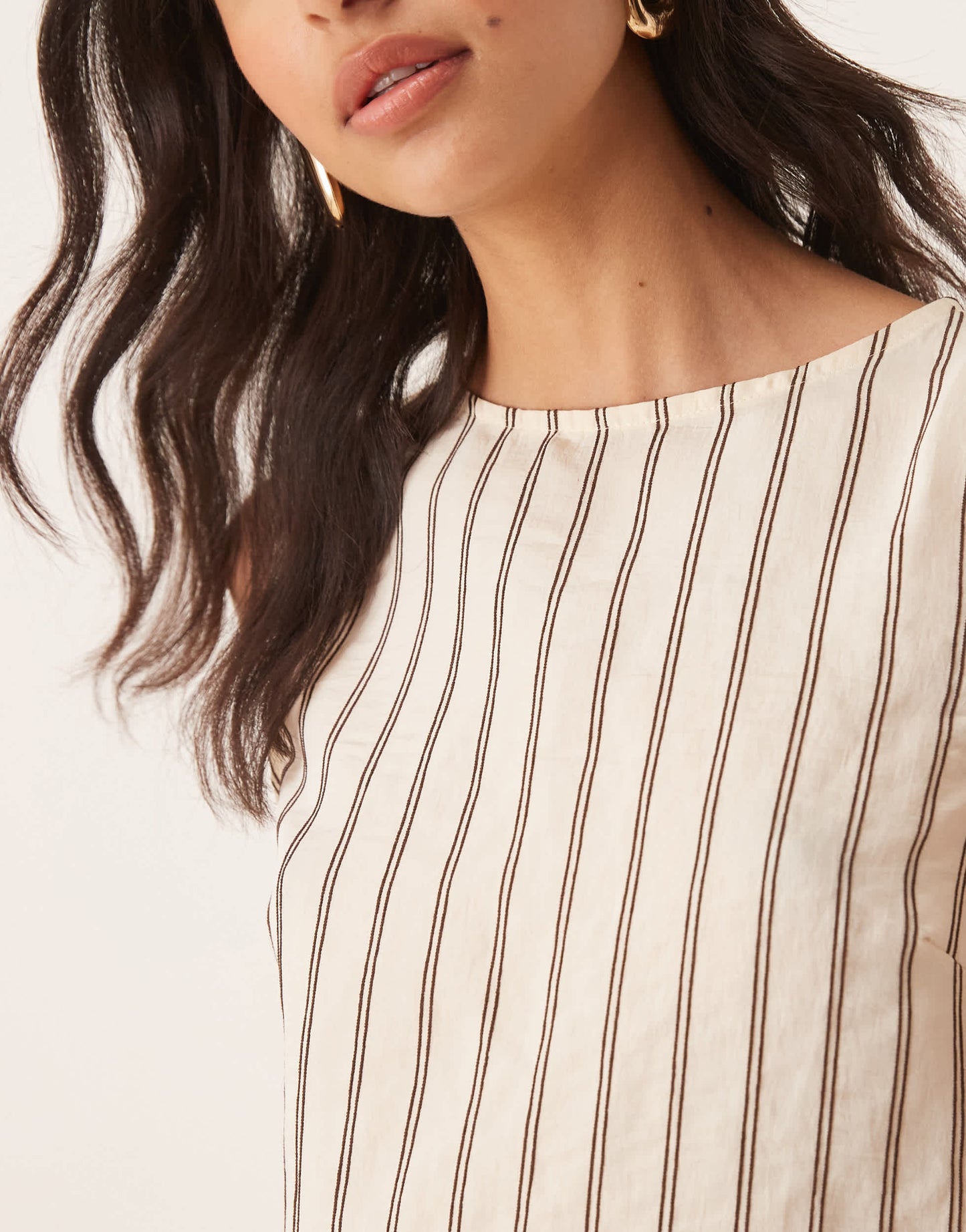 ASOS DESIGN chuck on tank top in buttermilk stripe