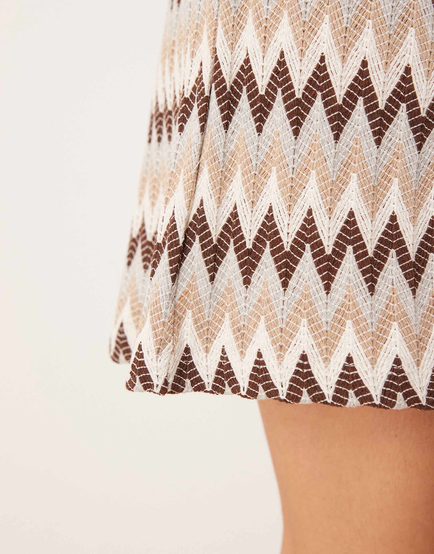 ASOS DESIGN mini short co-rd in brown chevron stripe