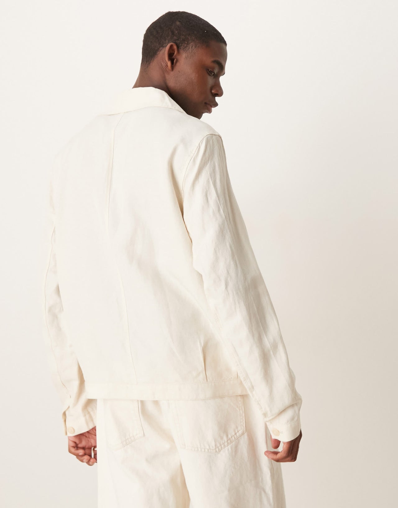 Mango linen mix overshirt in ecru