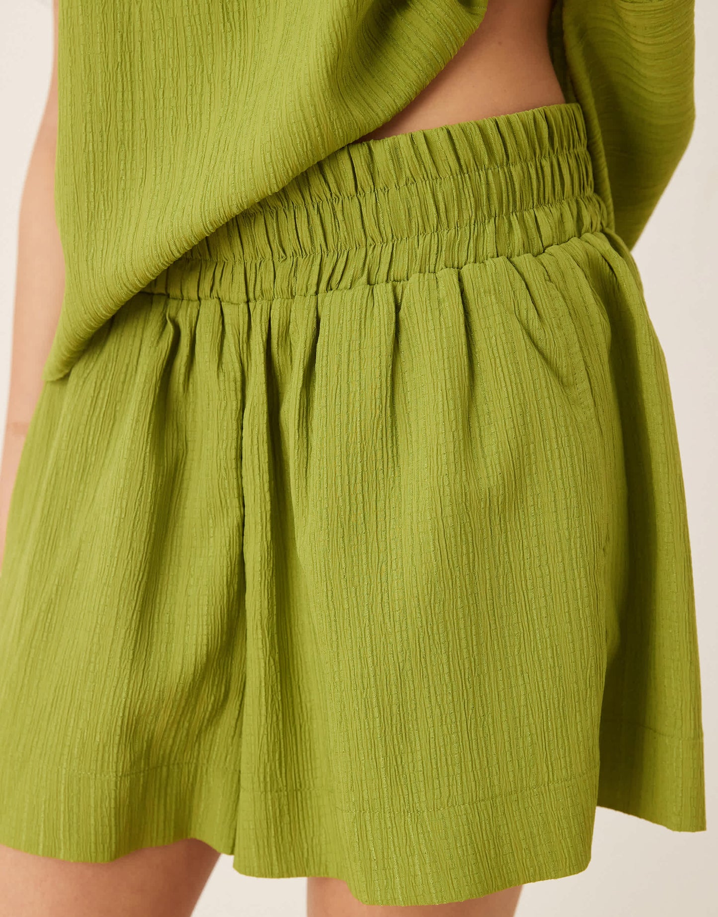 ASOS DESIGN pull on shorts co-ord in lime