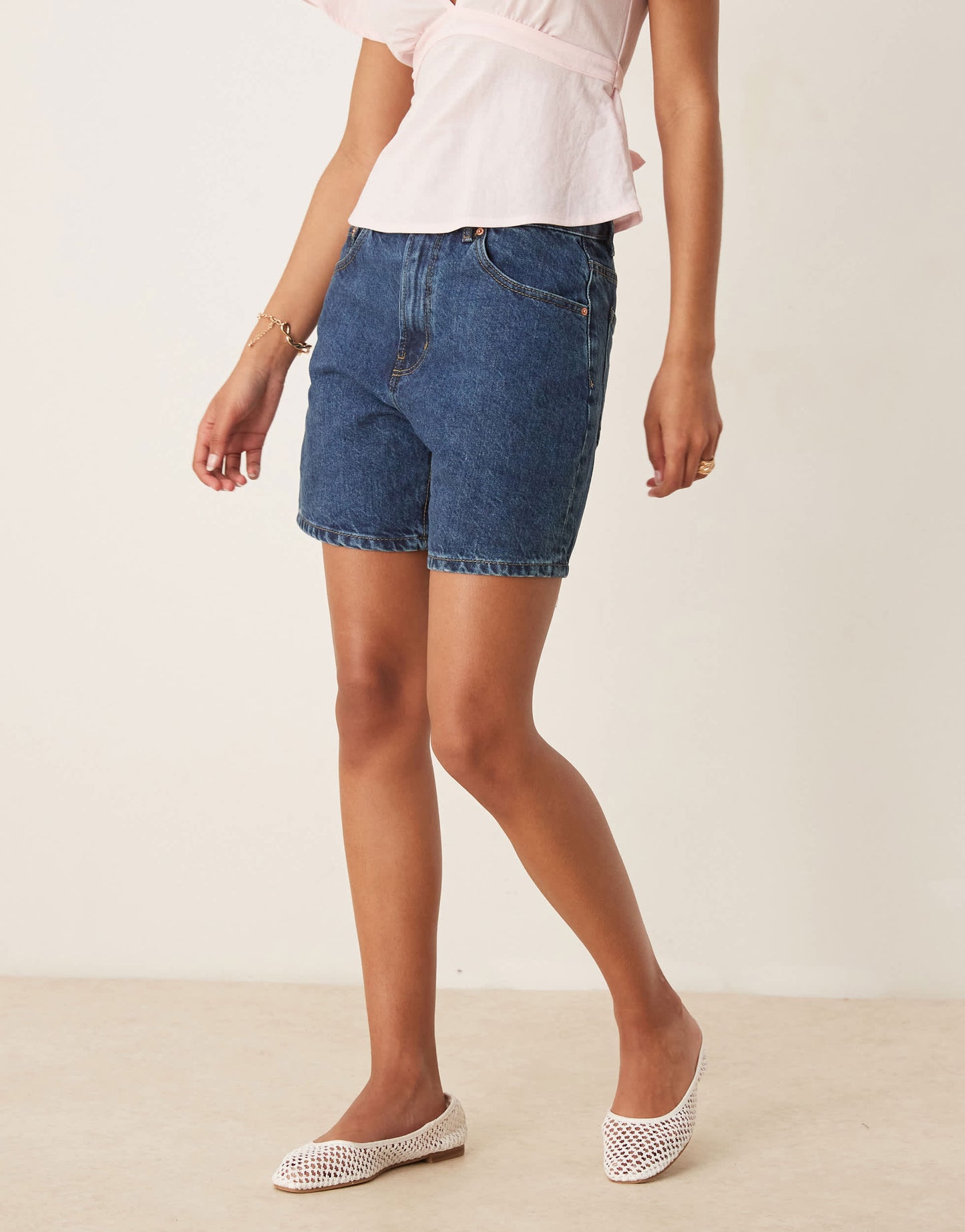 Gina Tricot denim shorts in midwash blue