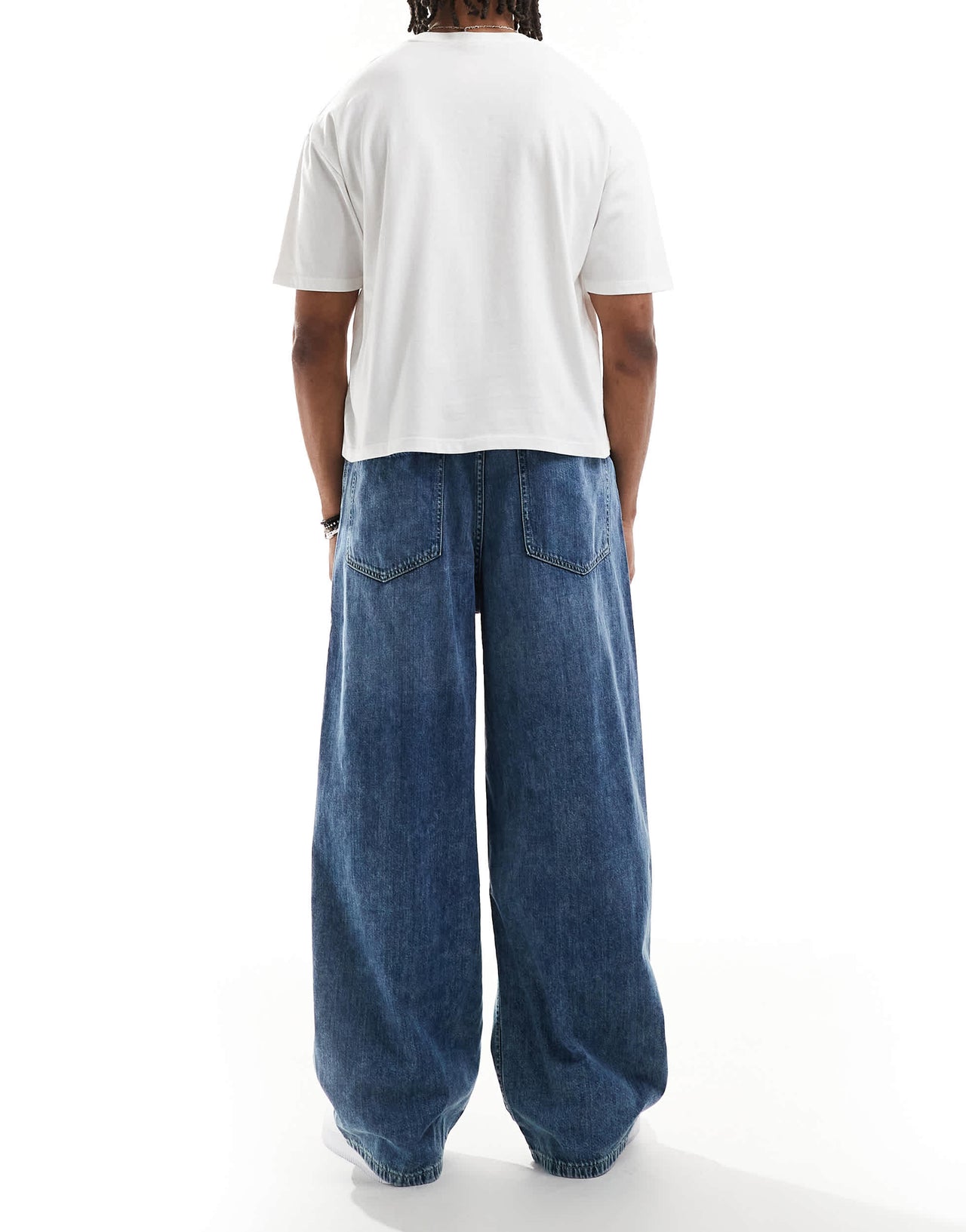 Pull&Bear pull on baggy jeans in blue