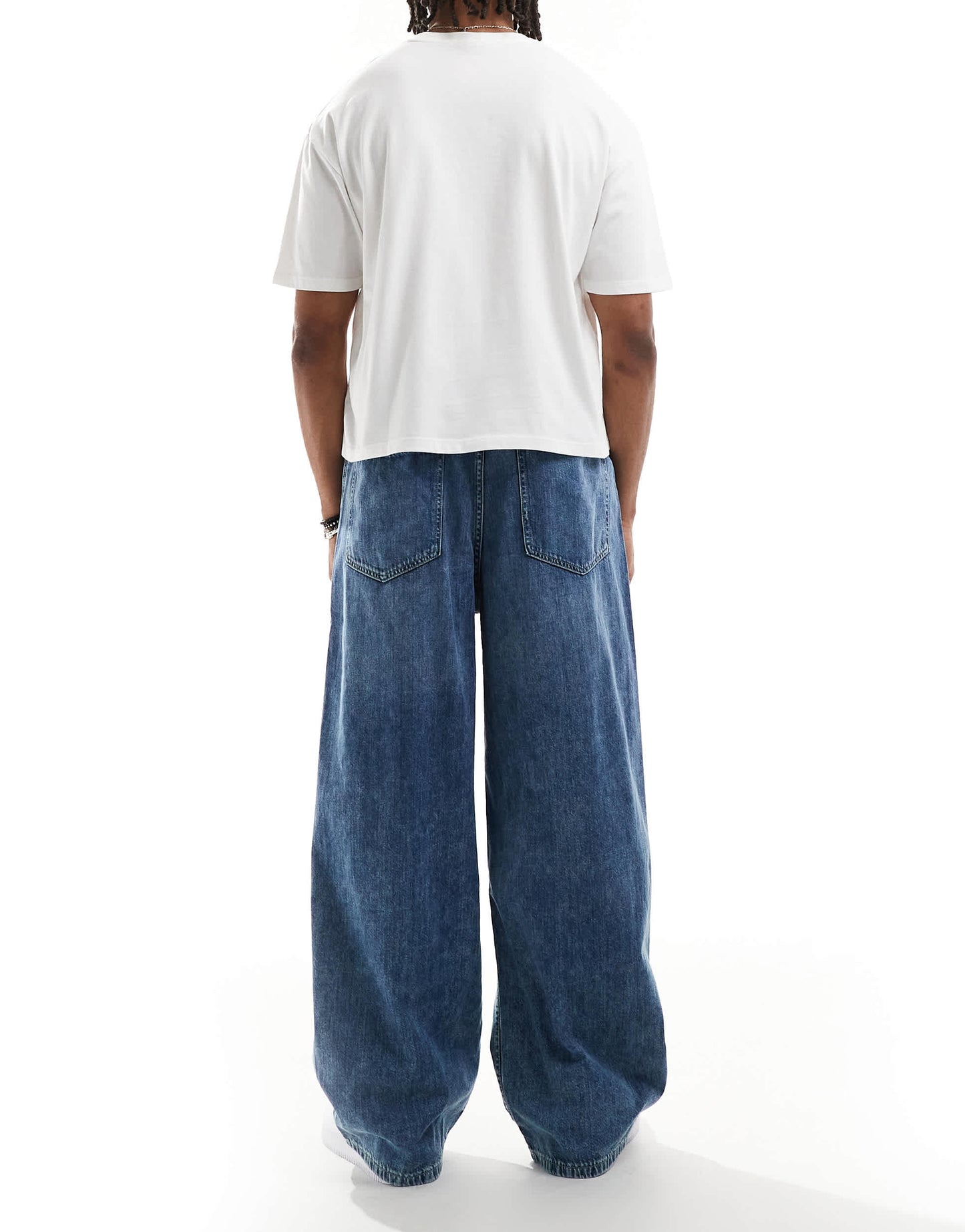 Pull&Bear pull on baggy jeans in blue