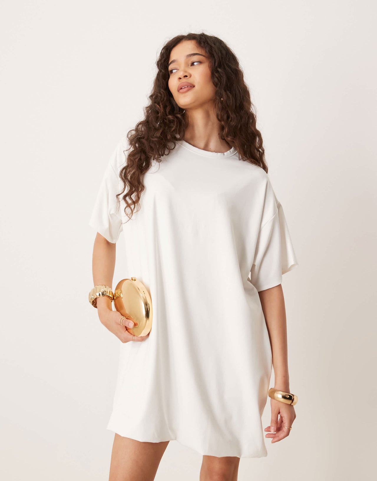 ASOS DESIGN cotton touch bubble tee shirt mini dress