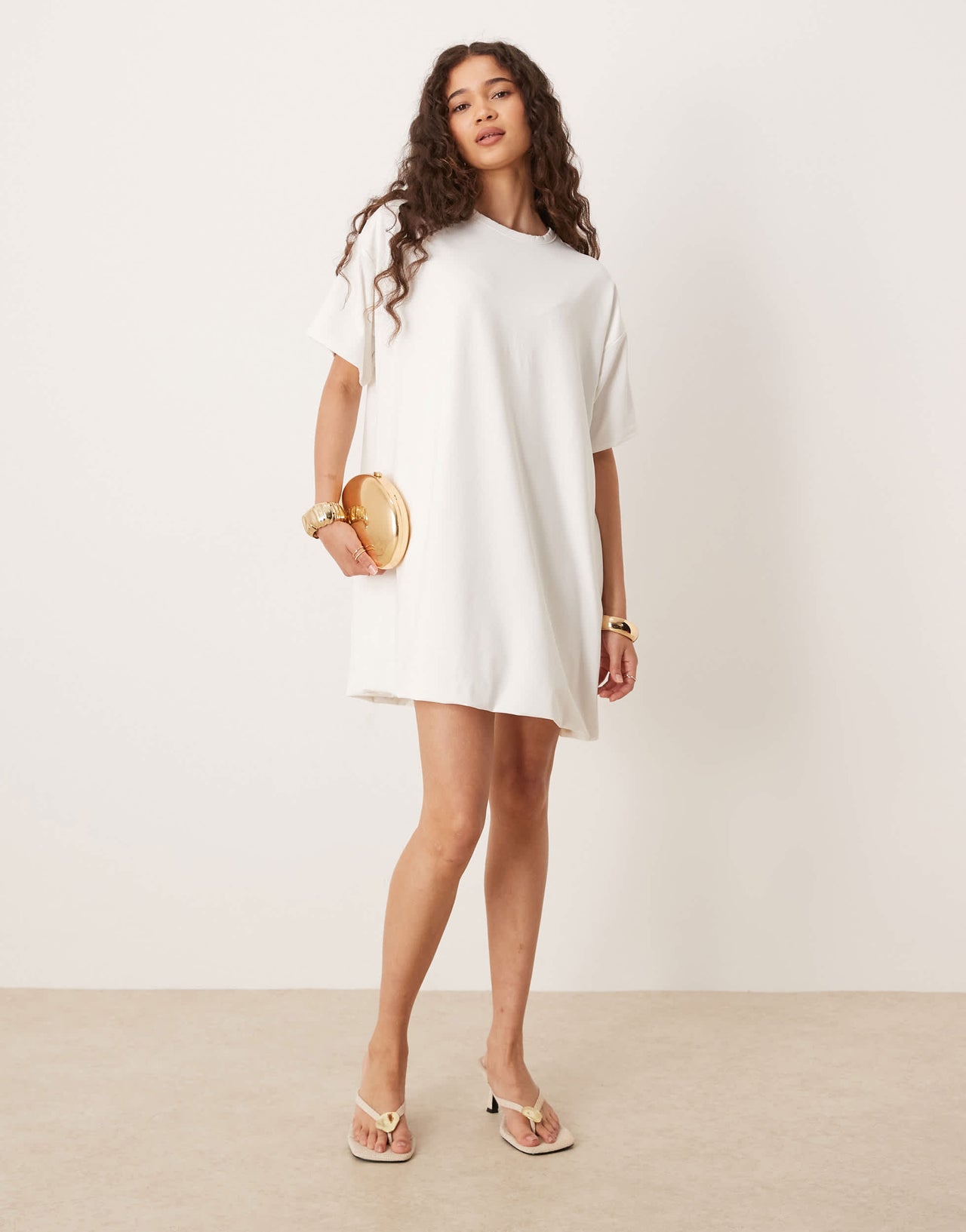 ASOS DESIGN cotton touch bubble tee shirt mini dress