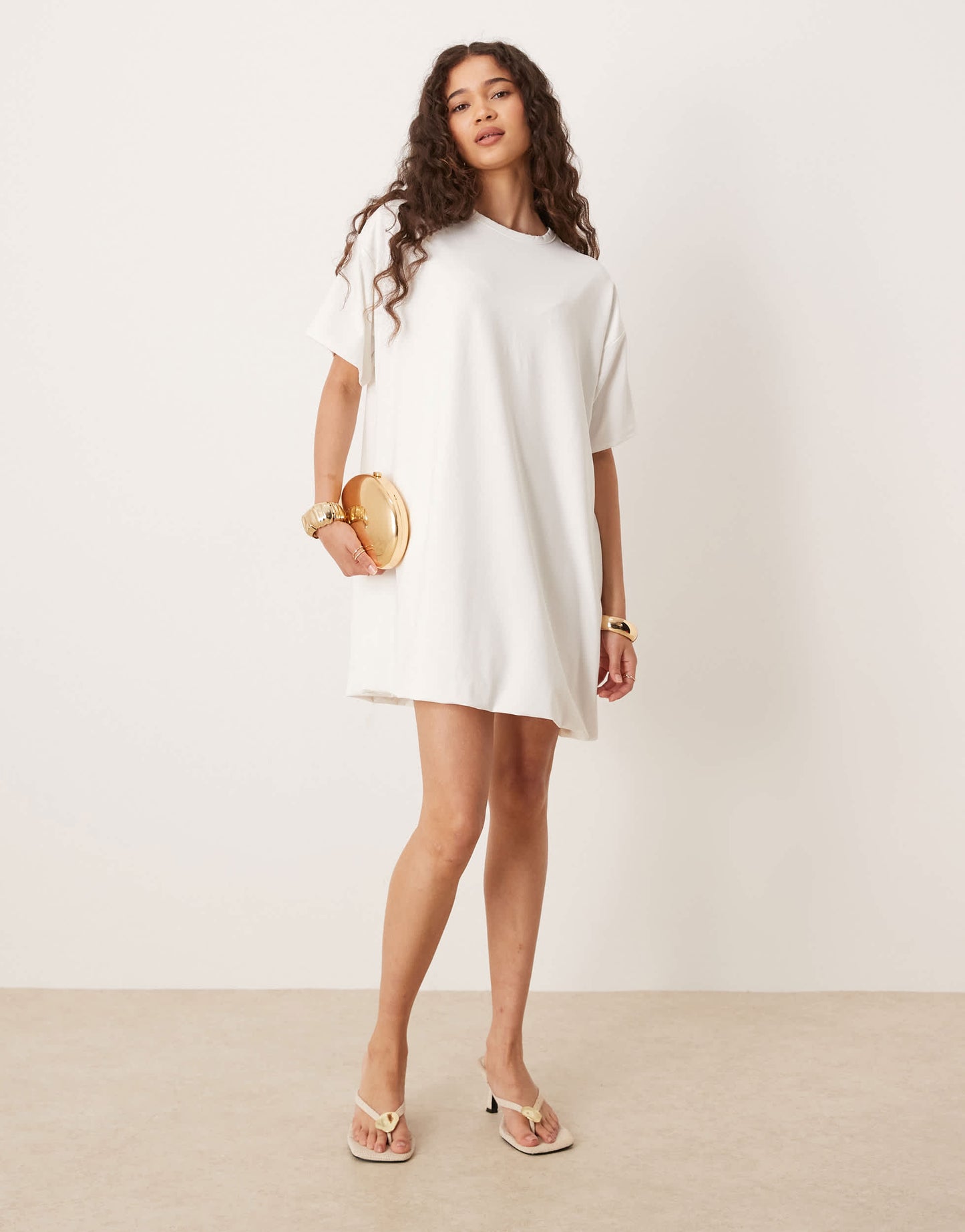 ASOS DESIGN cotton touch bubble tee shirt mini dress