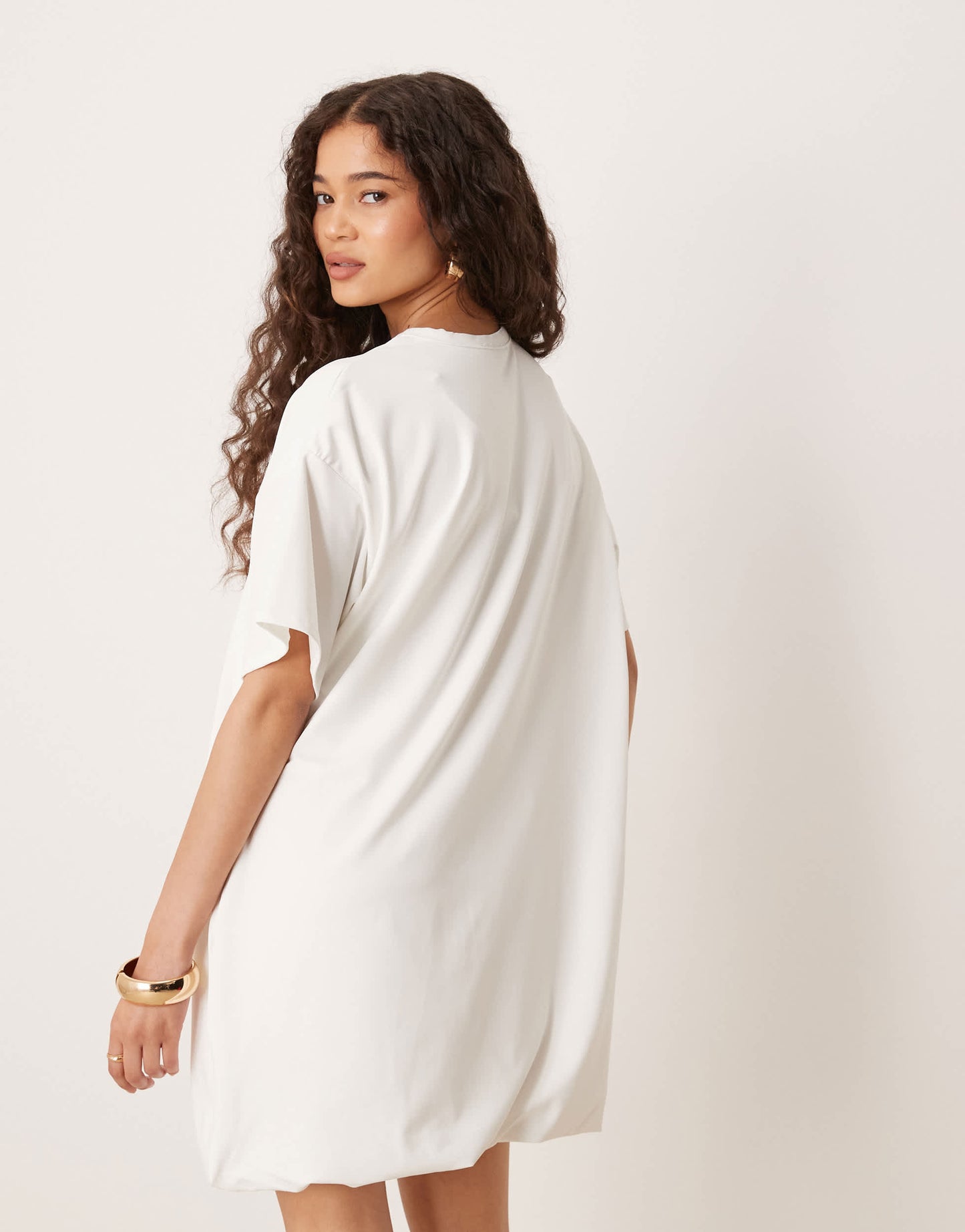 ASOS DESIGN cotton touch bubble tee shirt mini dress