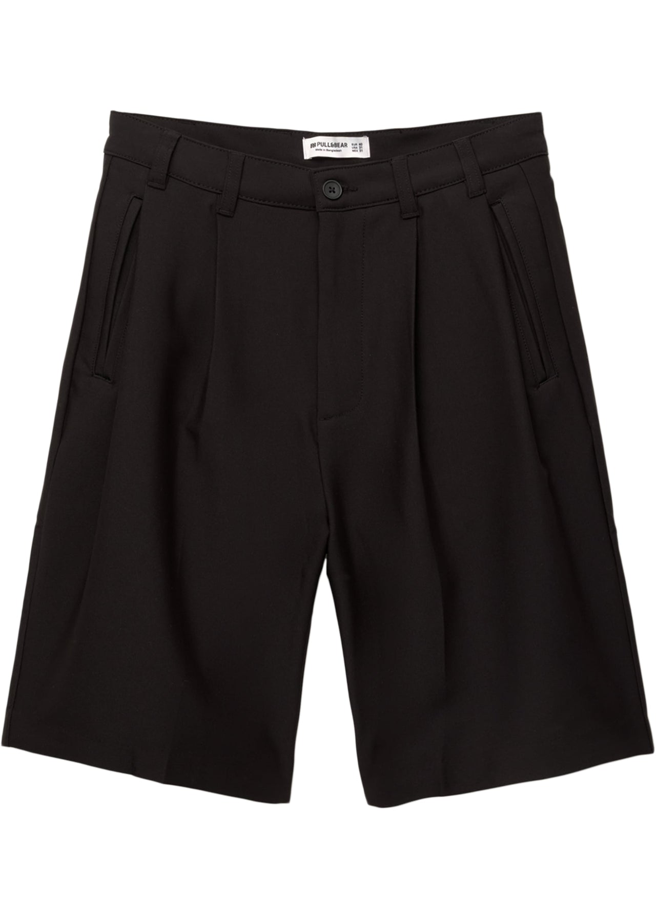 Pull&Bear smart tailored short in black