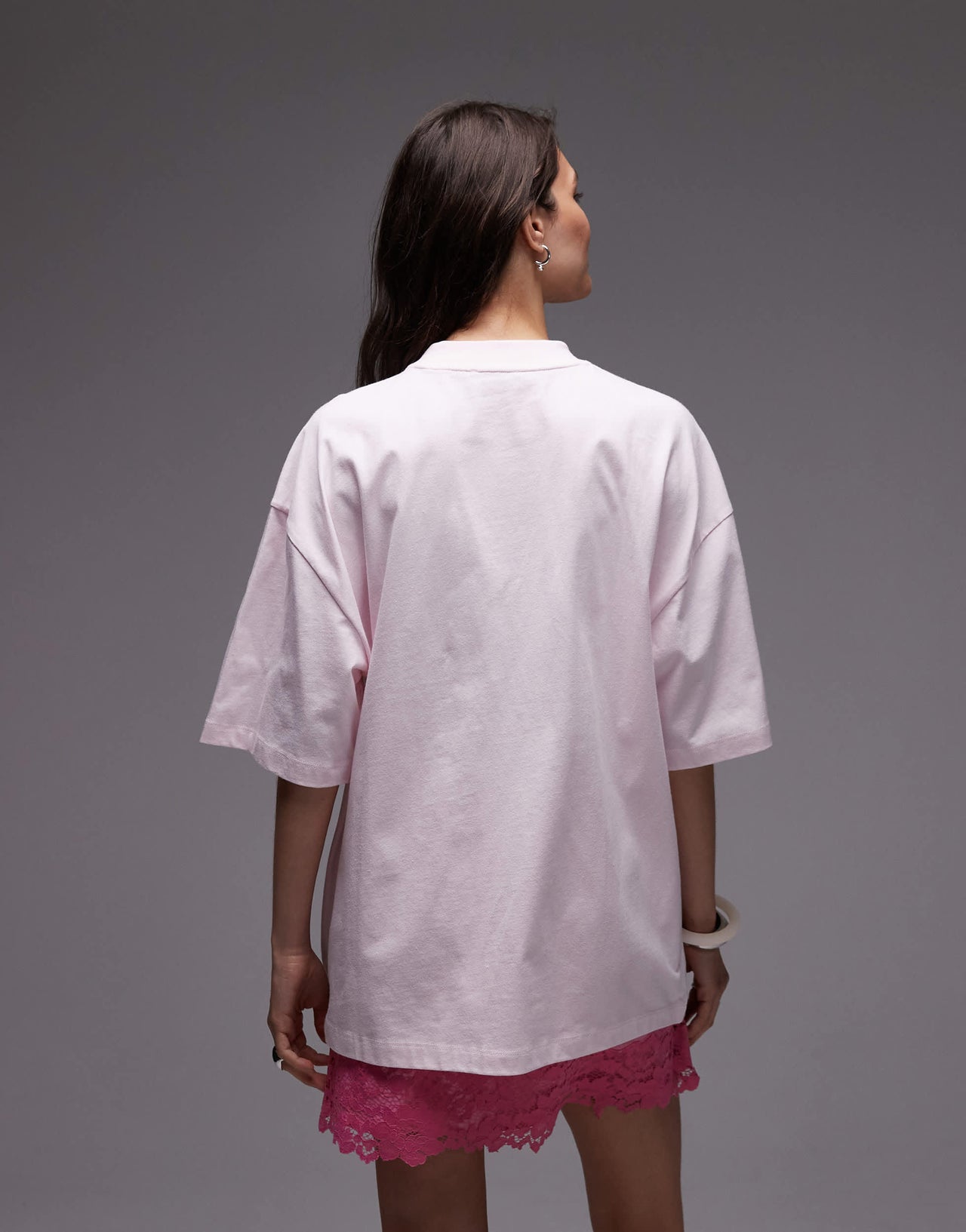 Topshop jersey graphic t-shirt in pink