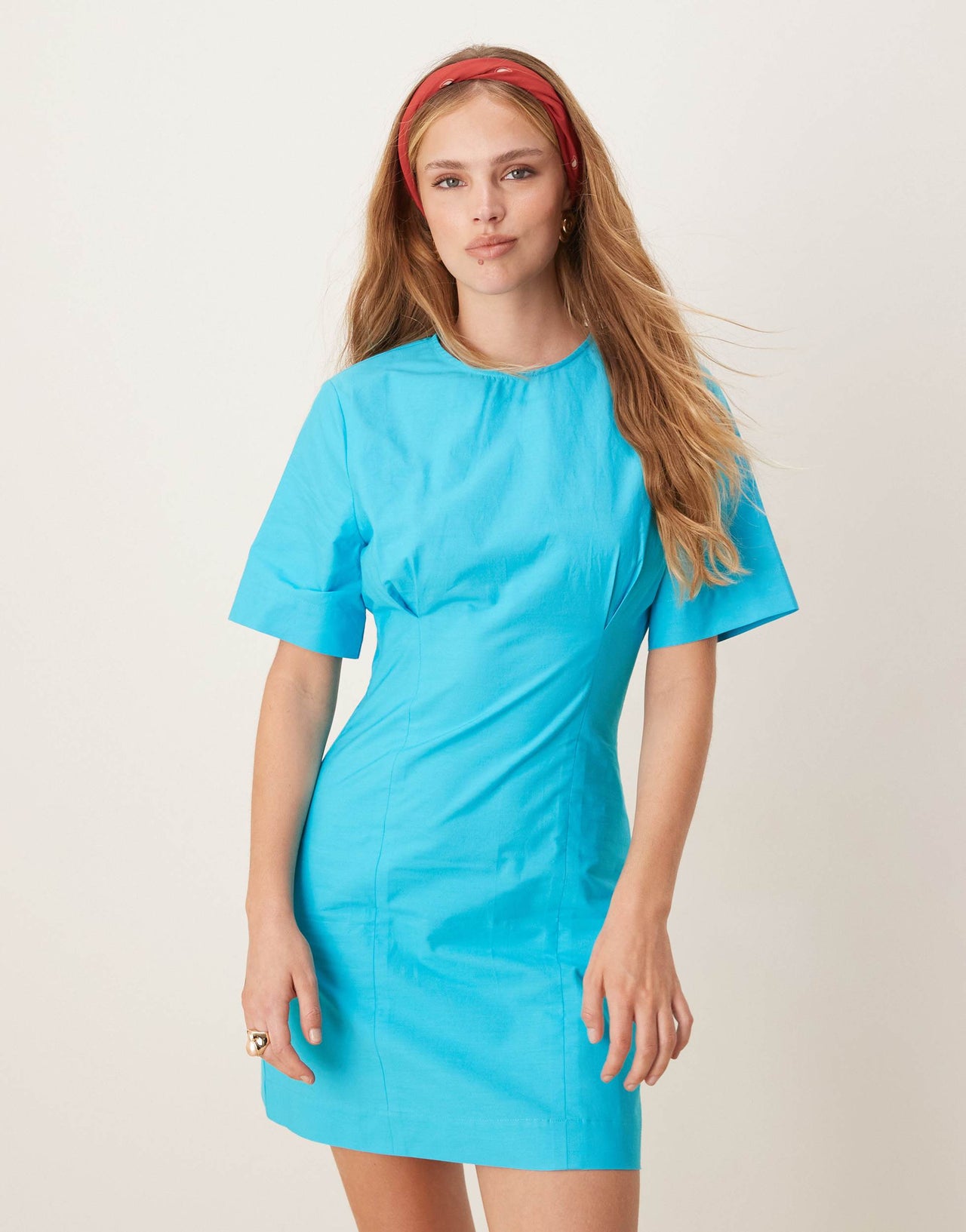 ASOS DESIGN fitted t shirt mini dress in blue