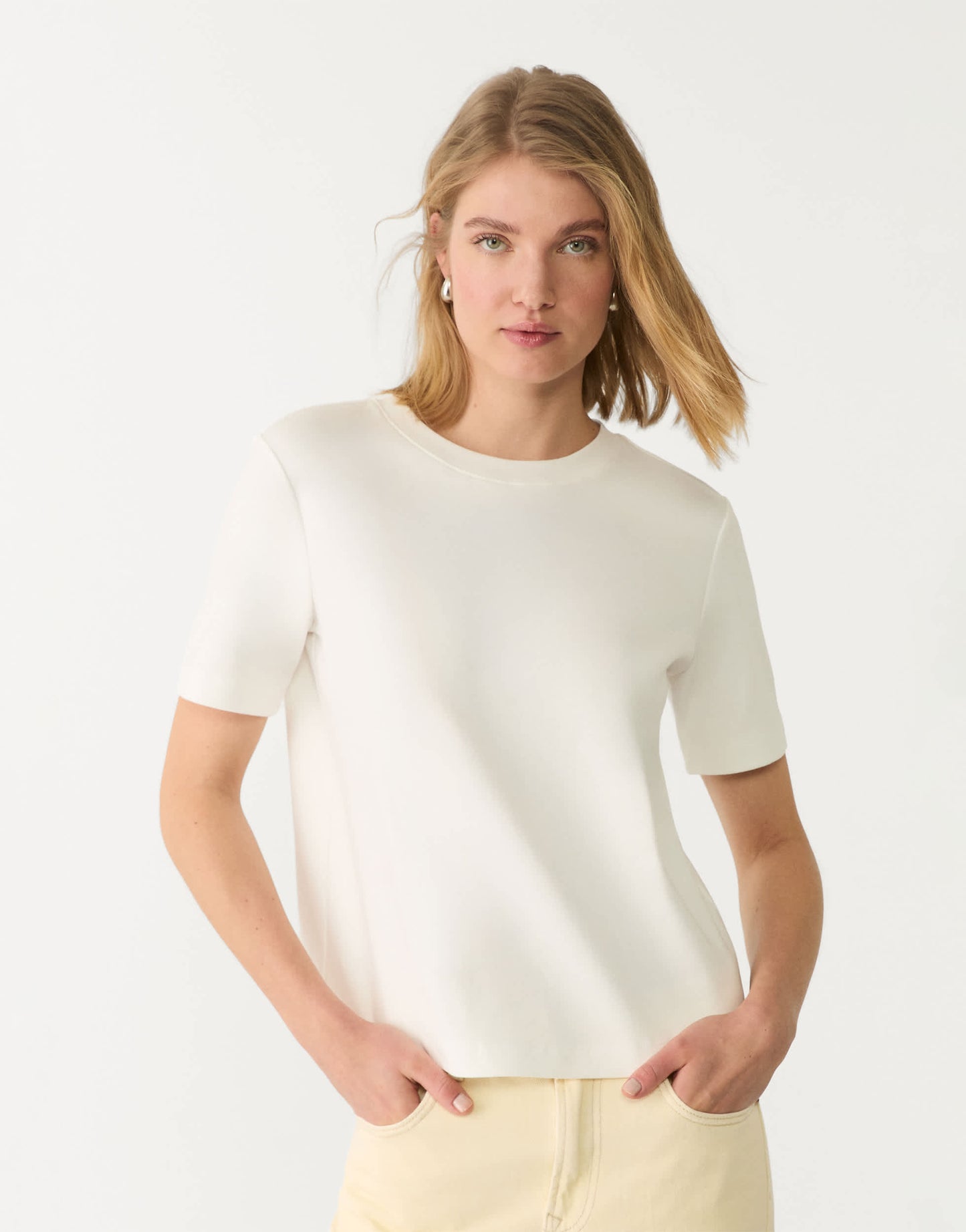 Stradivarius t-shirt in ecru