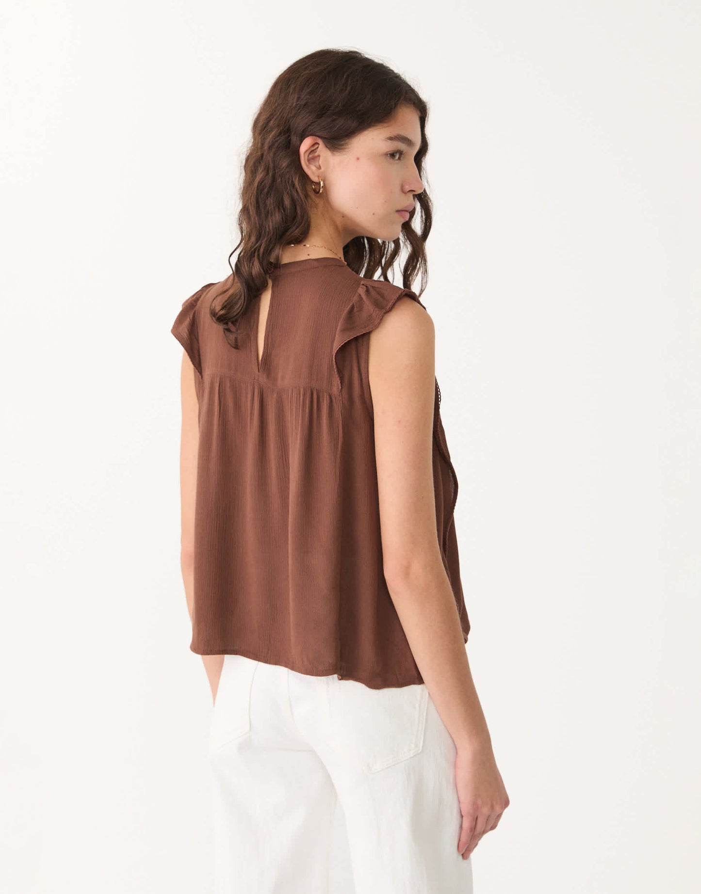 Stradivarius flowy top in brown