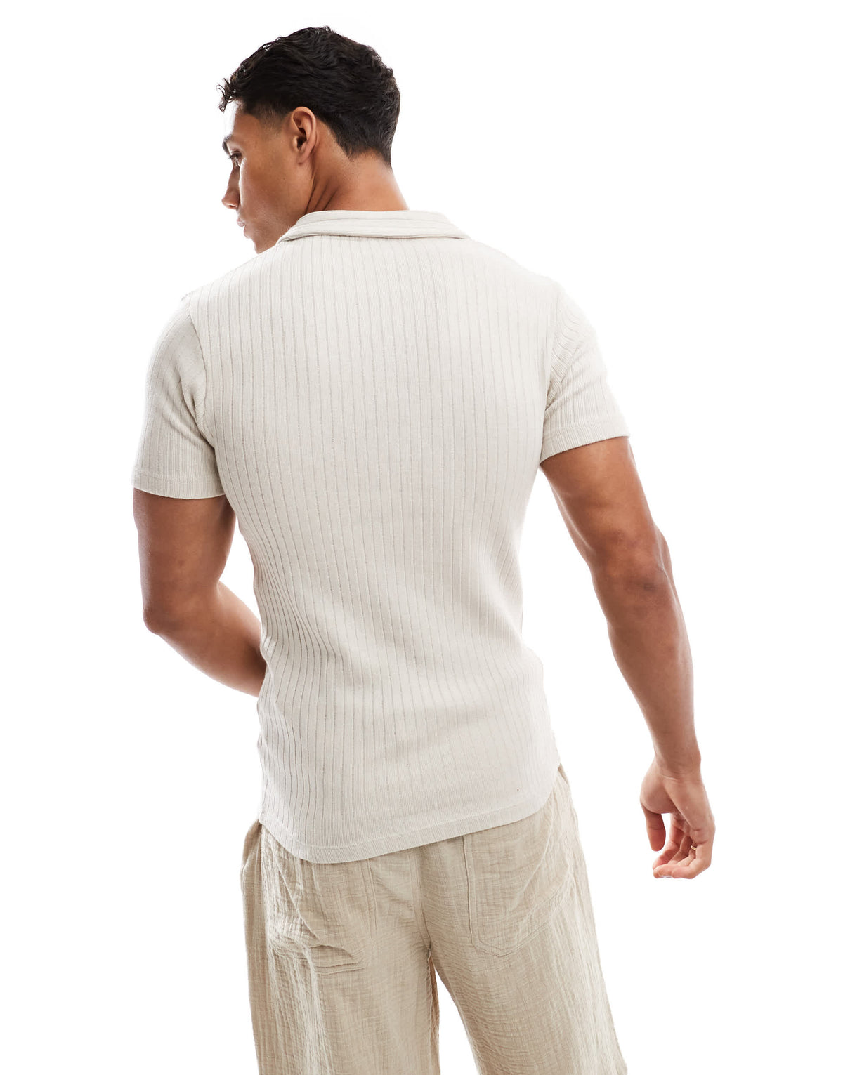 Jack & Jones muscle fit polo in beige