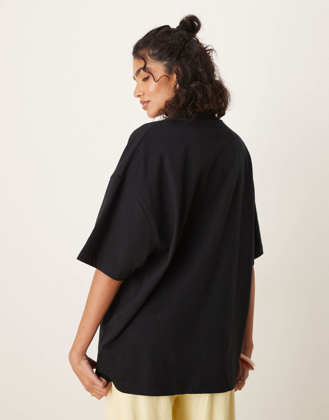 ASOS DESIGN oversized t-shirt with le jardin floral graphic in black