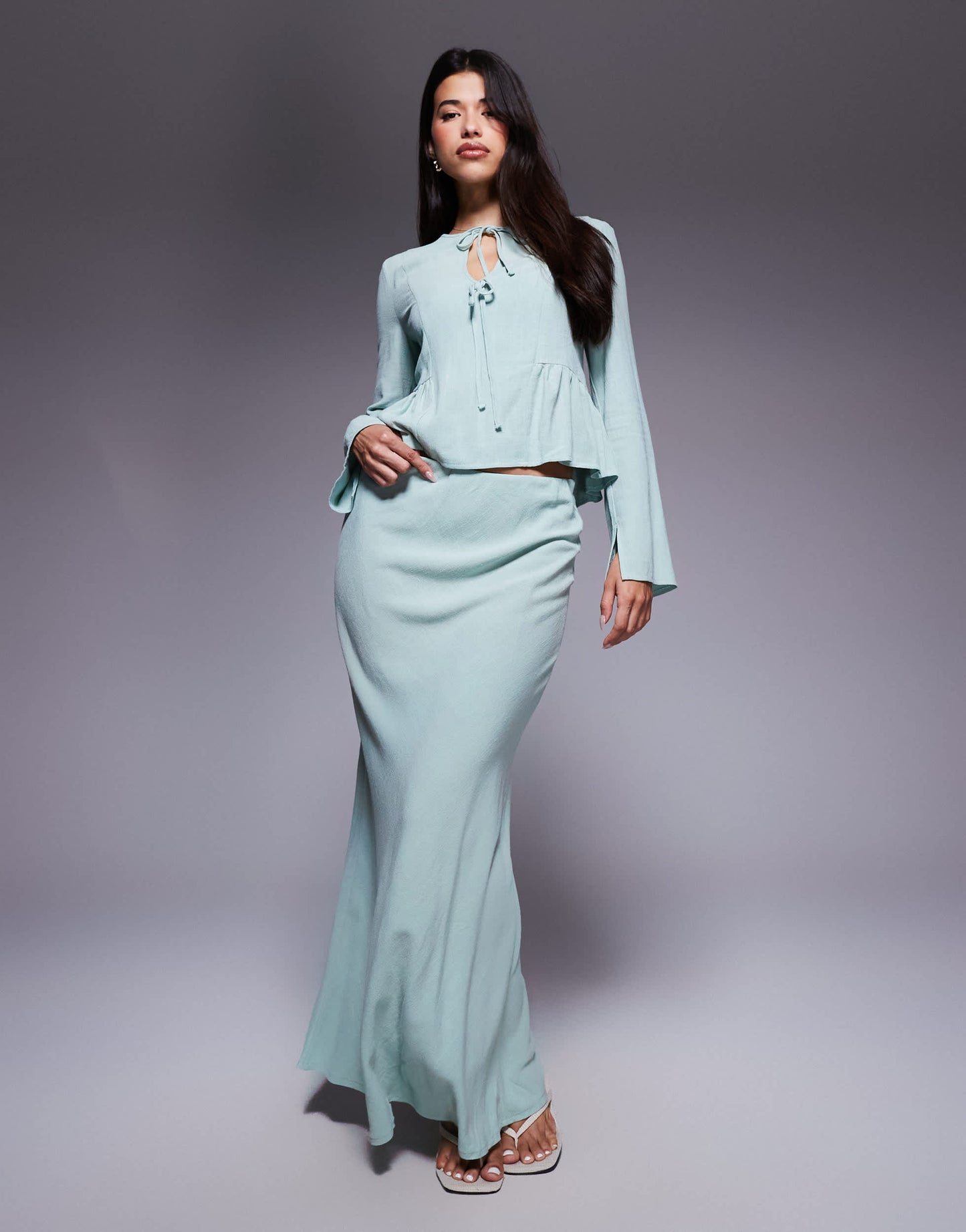Daska linen skirt co-ord in sage
