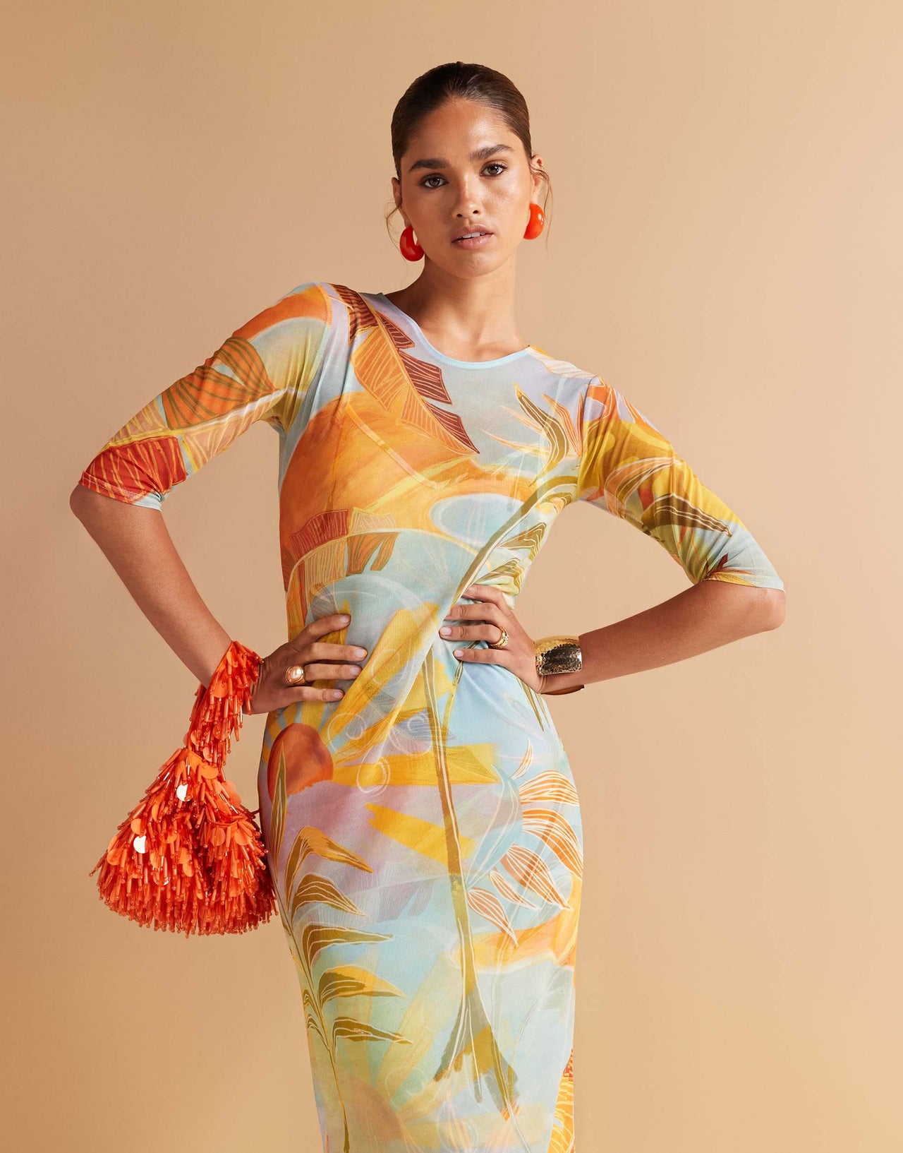Never Fully Dressed mesh midaxi dress in blue