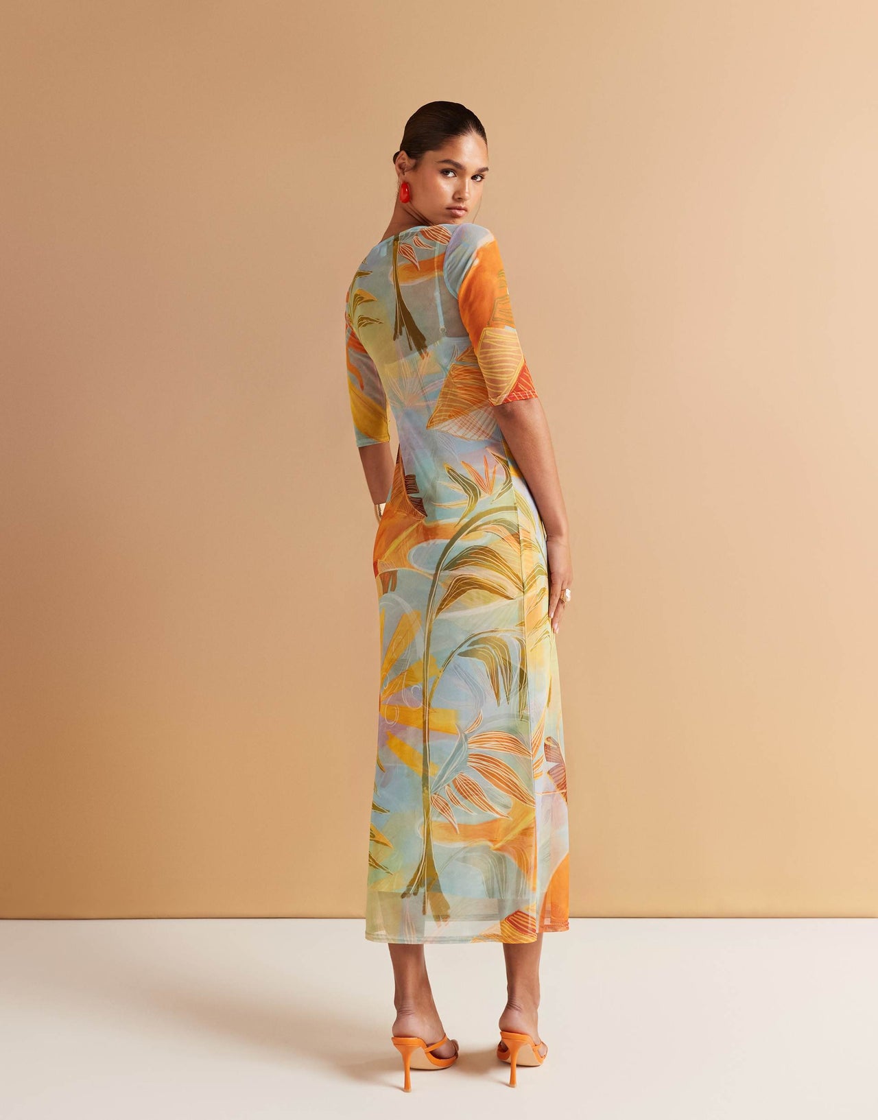 Never Fully Dressed mesh midaxi dress in blue