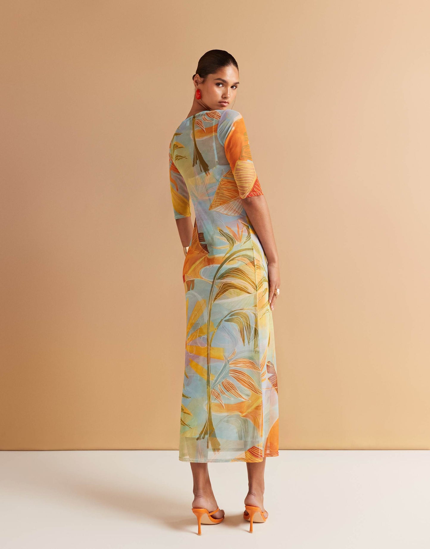 Never Fully Dressed mesh midaxi dress in blue