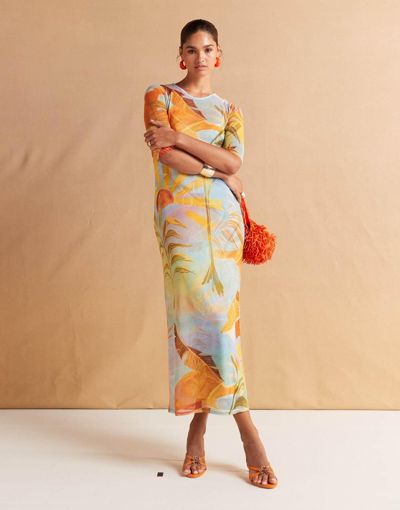 Never Fully Dressed mesh midaxi dress in blue