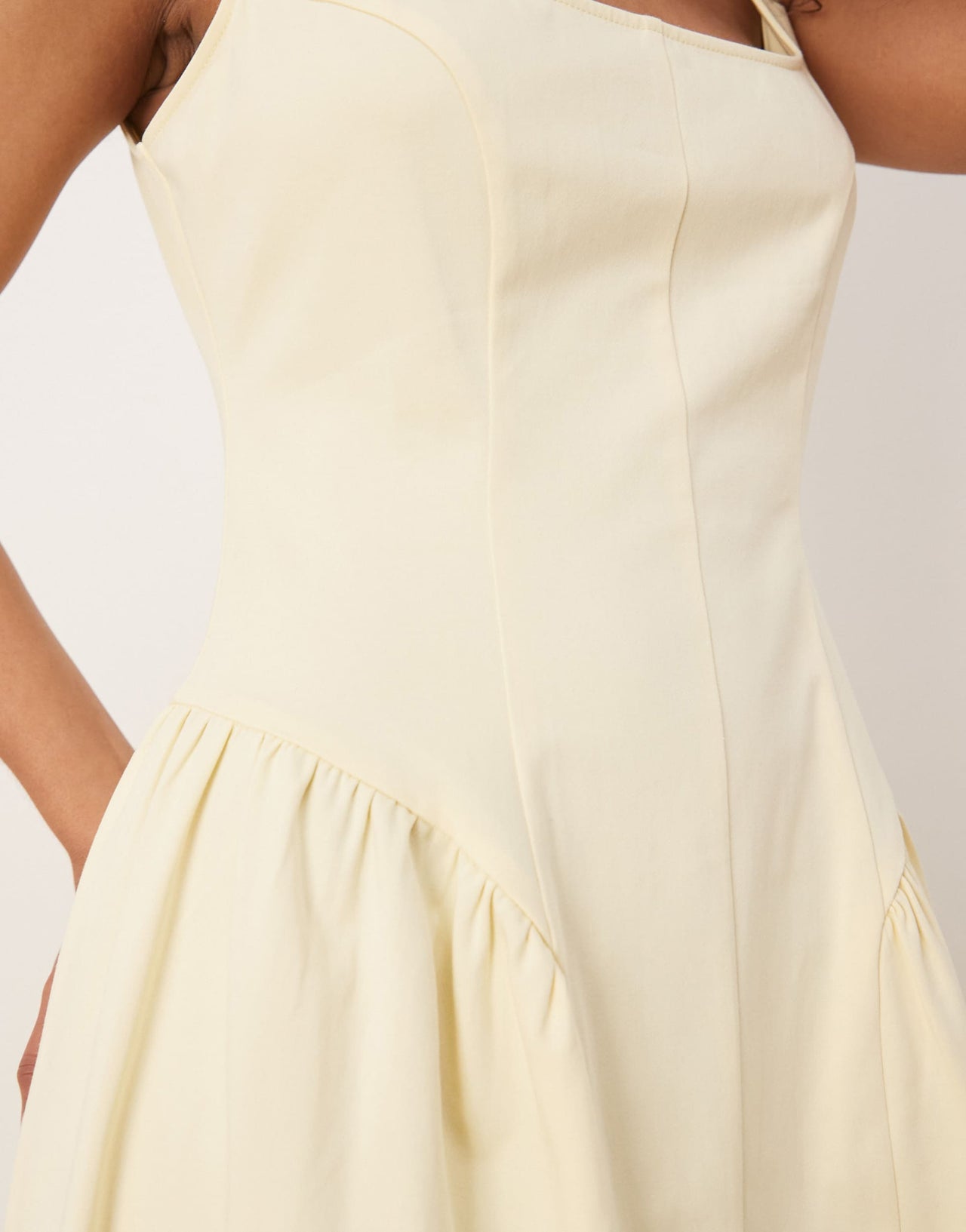 ASOS DESIGN corset seam detail maxi dress in buttermilk
