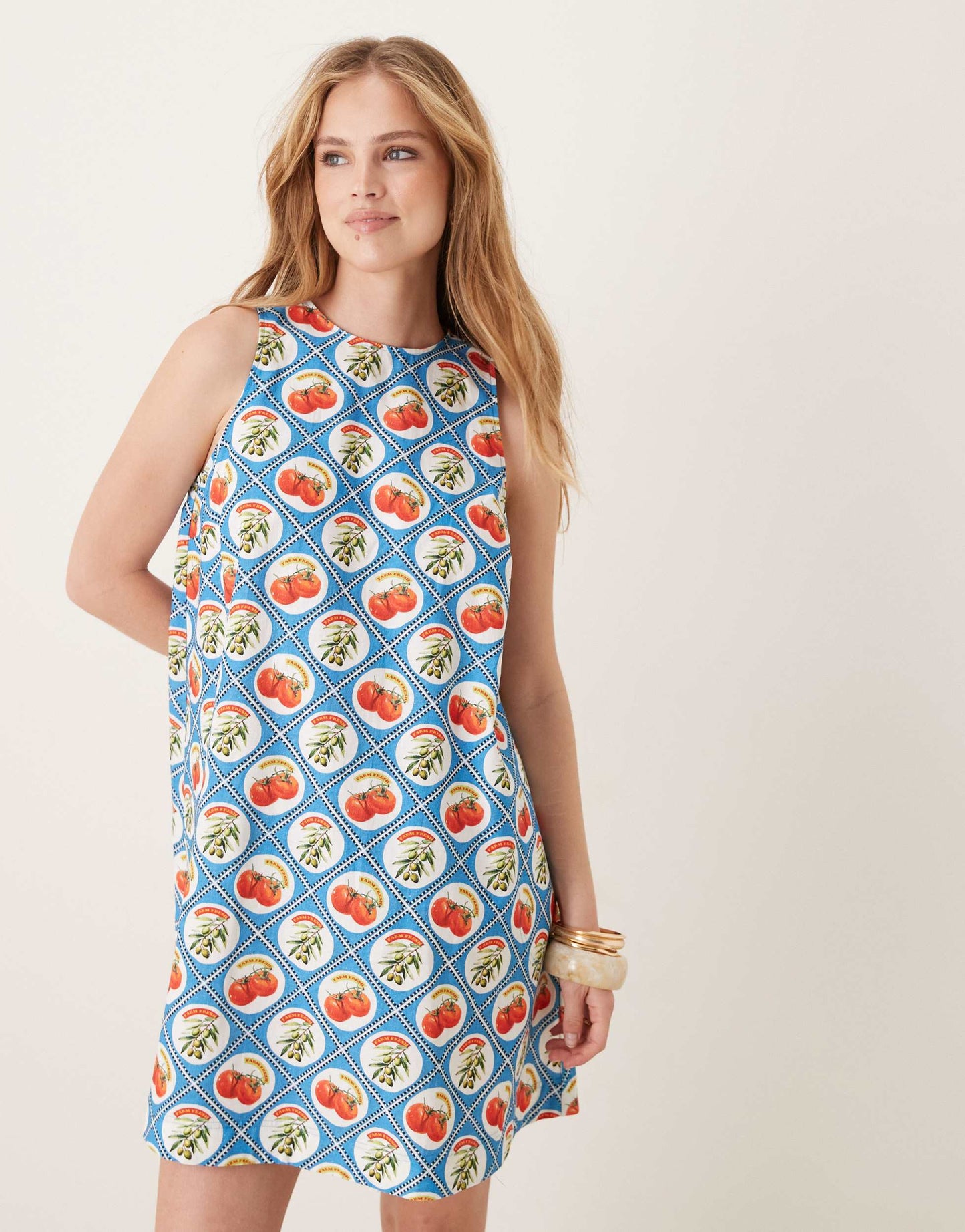 ASOS DESIGN shift mini dress with pockets in print