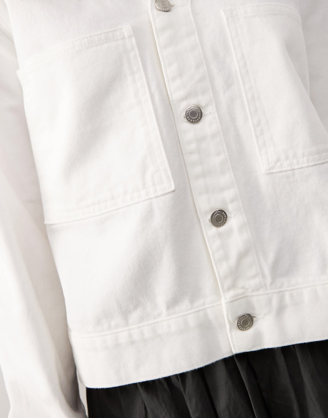 Reclaimed Vintage denim baseball shirt in ecru