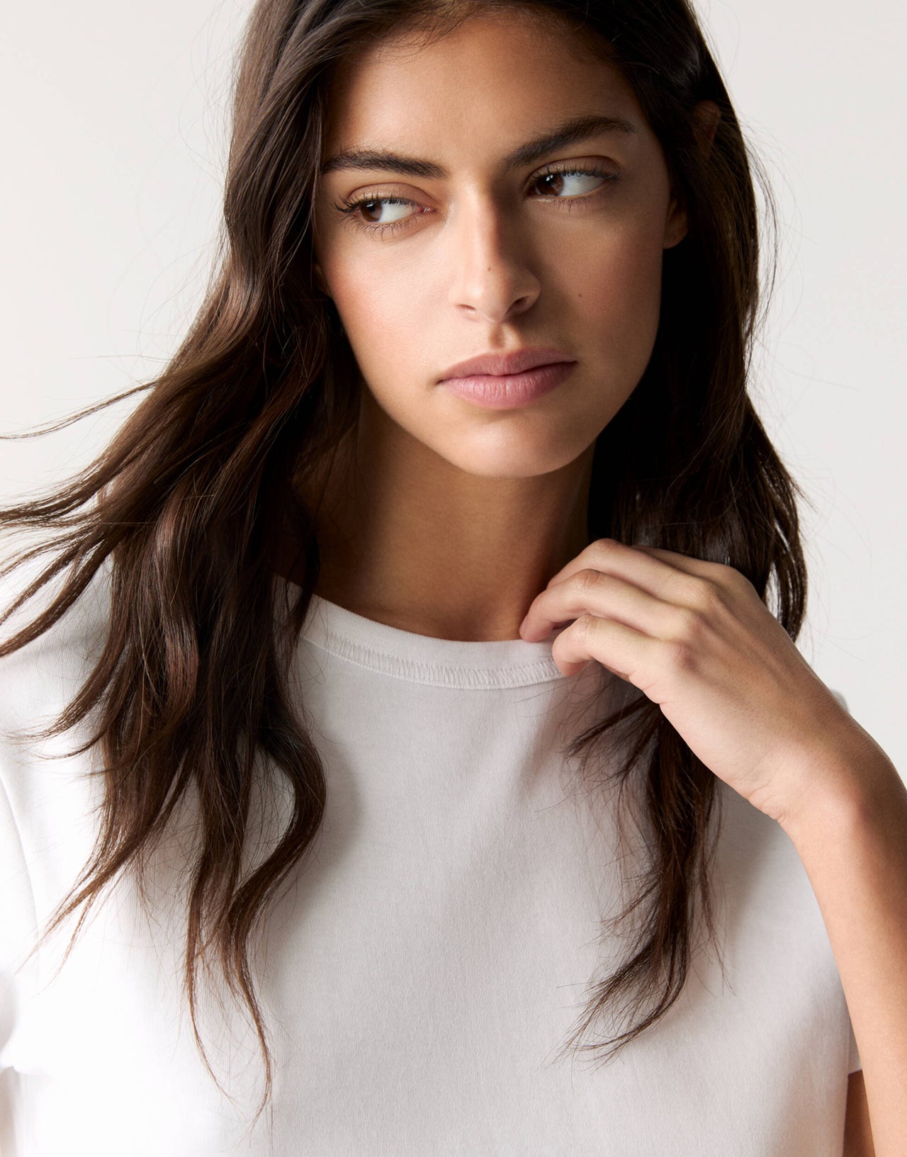 Pull&Bear short sleeve regular cotton  t-shirt in white