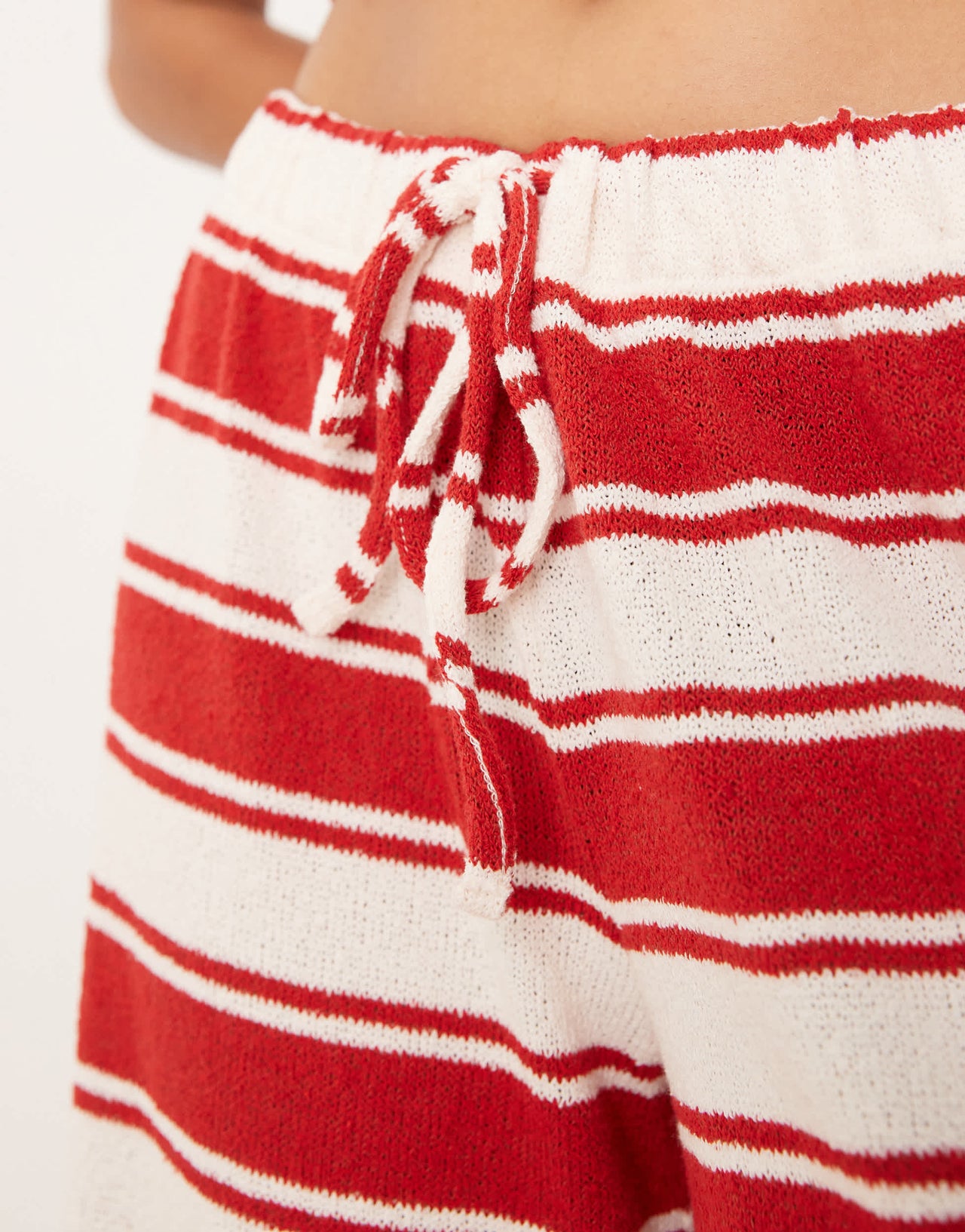 ASOS DESIGN co-ord wide leg trouser in red and cream stripe