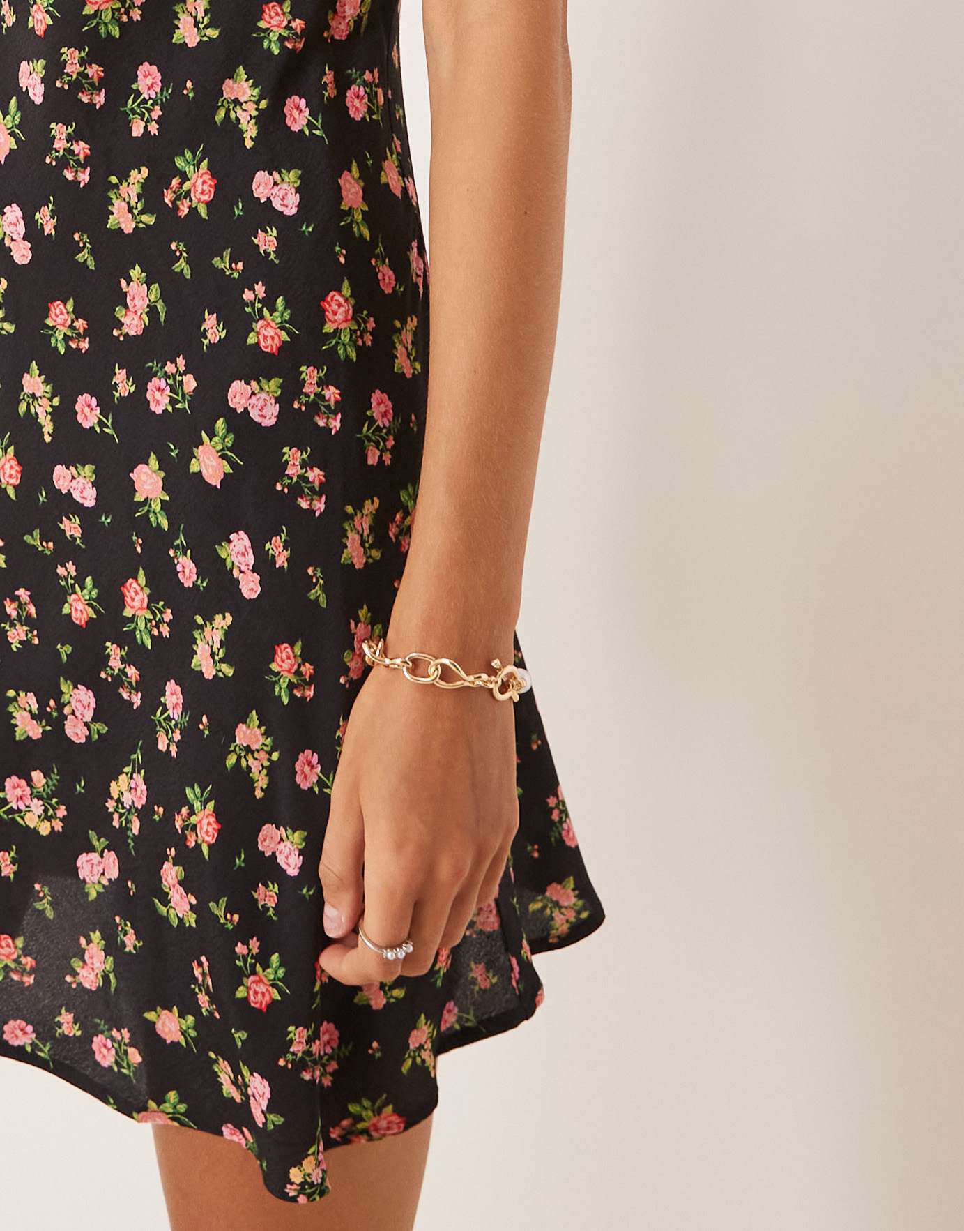 Mango square neck shift mini dress in floral print