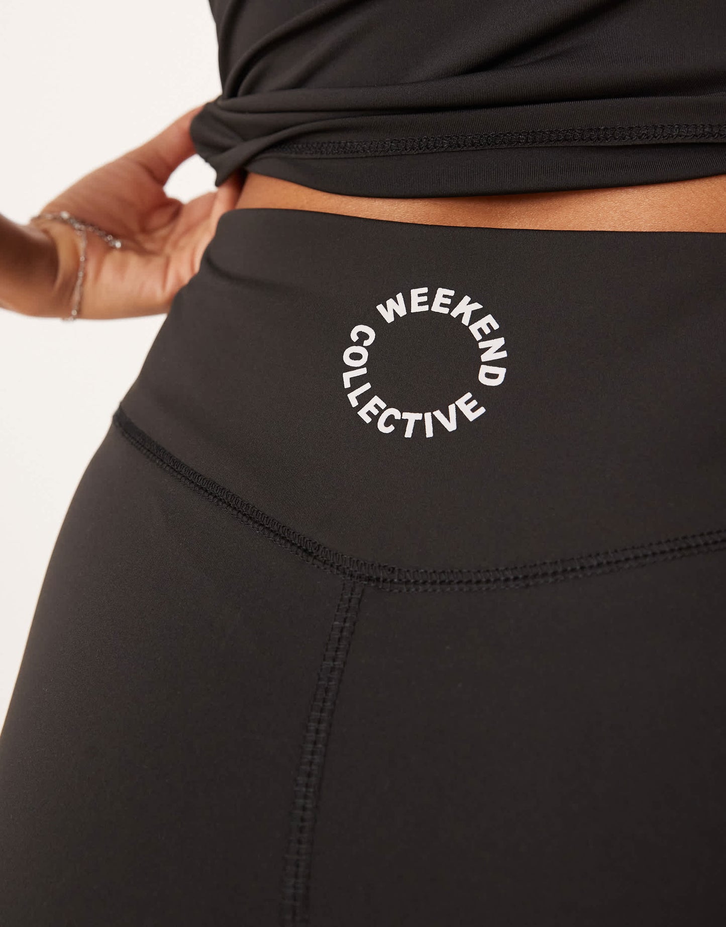 ASOS DESIGN Weekend Collective slinky short  co-ord in black