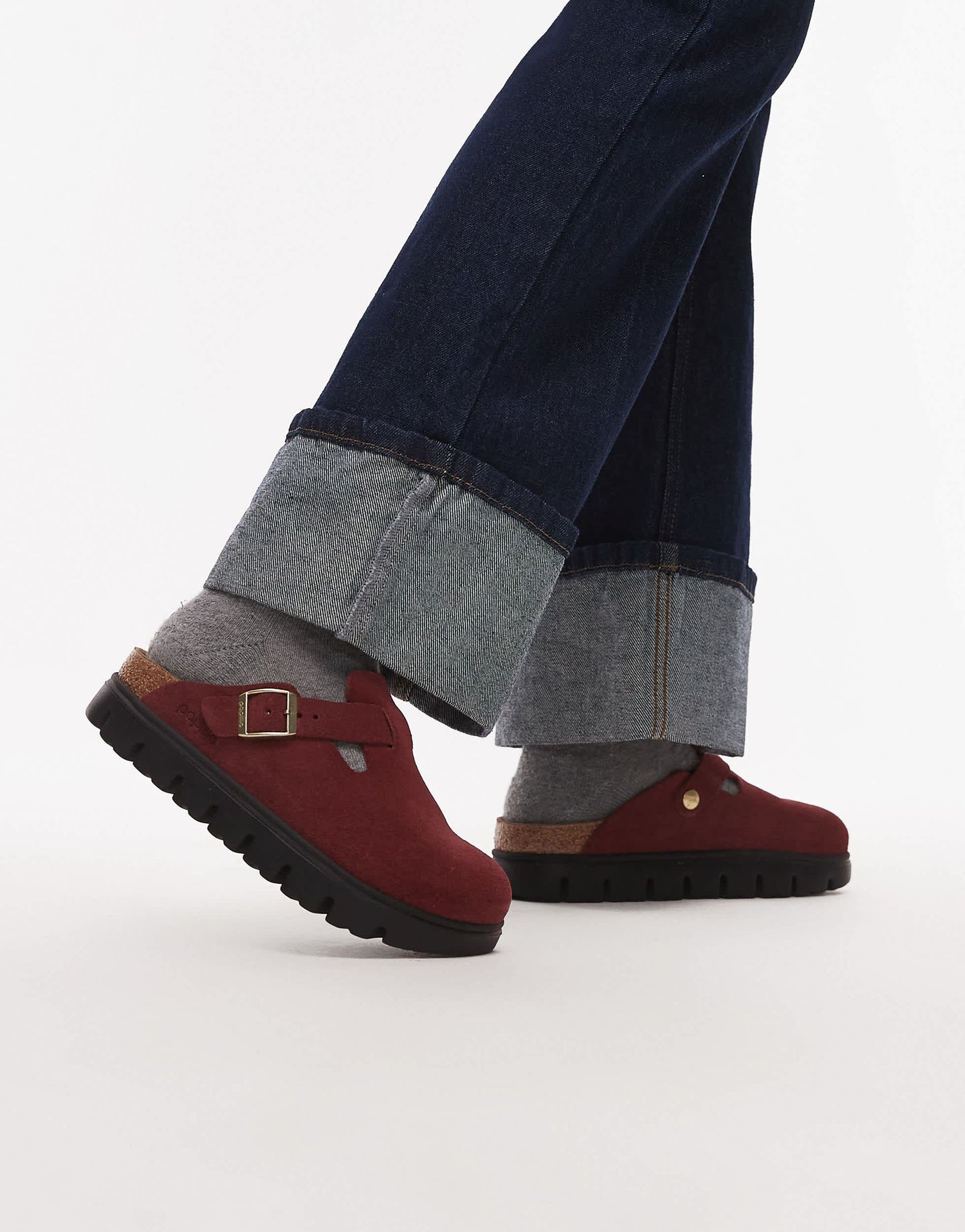 Birkenstock Boston Papillio chunky clog in zinfandel red