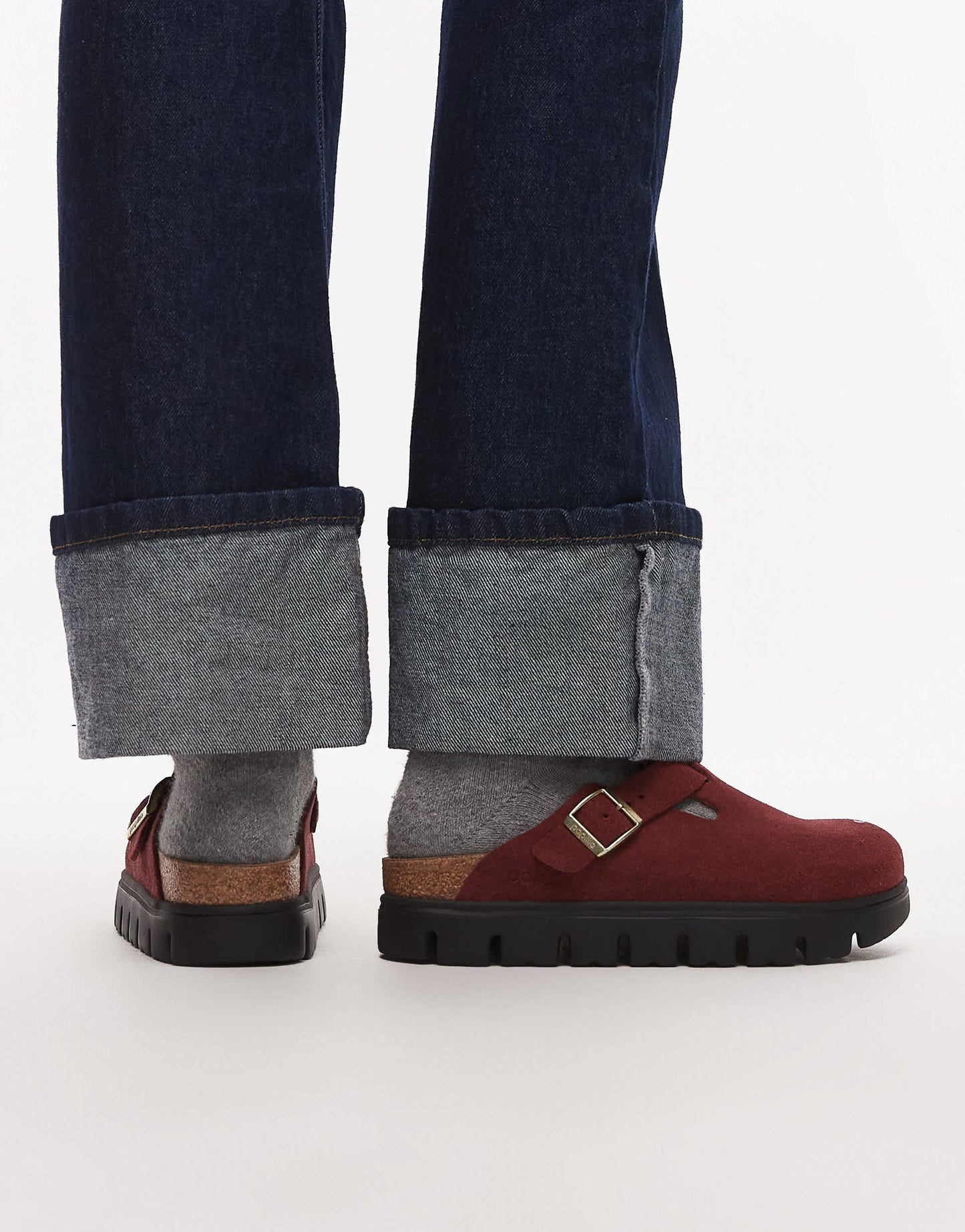 Birkenstock Boston Papillio chunky clog in zinfandel red