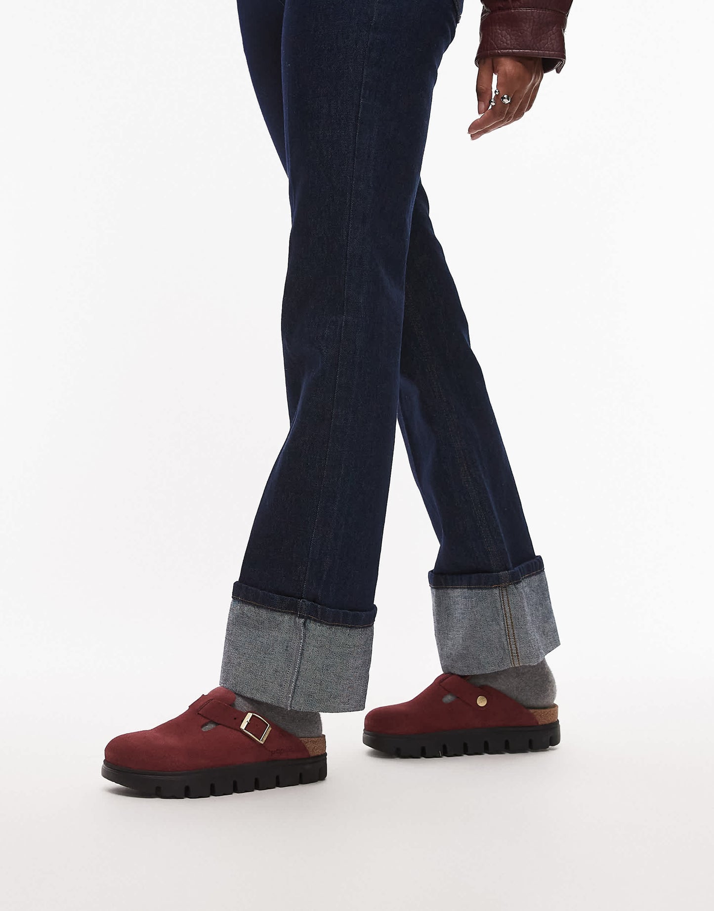 Birkenstock Boston Papillio chunky clog in zinfandel red