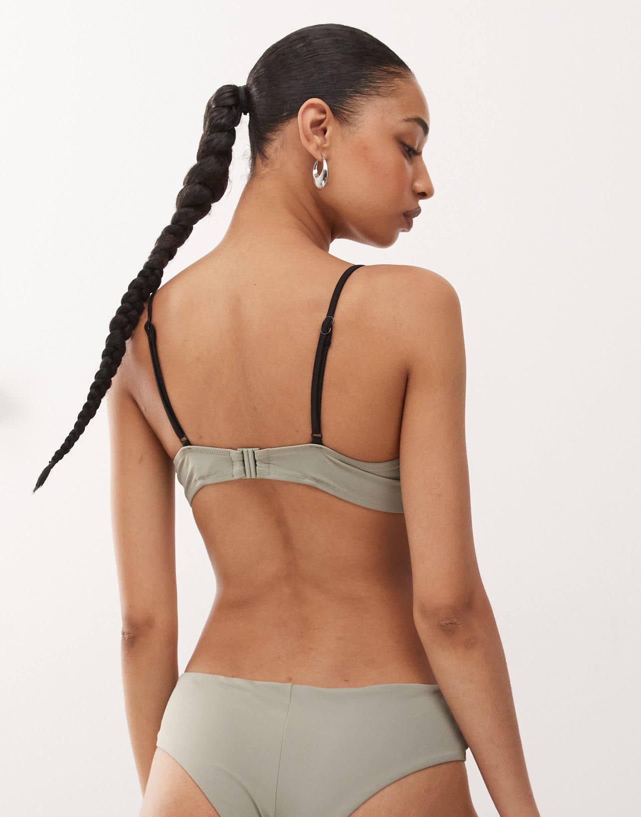 Monki underwire bikini top in khaki