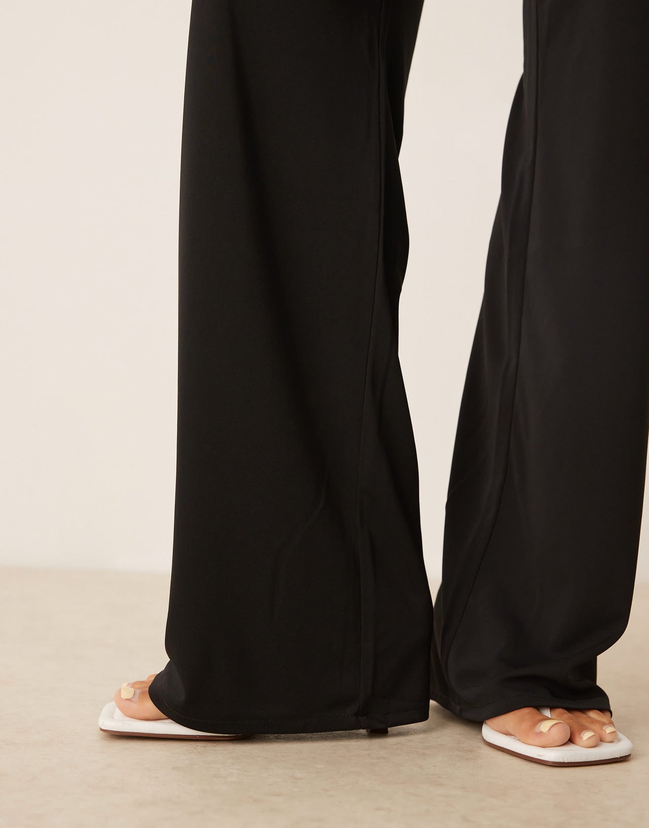 Mango co-ord structured jersey straight trouser in black
