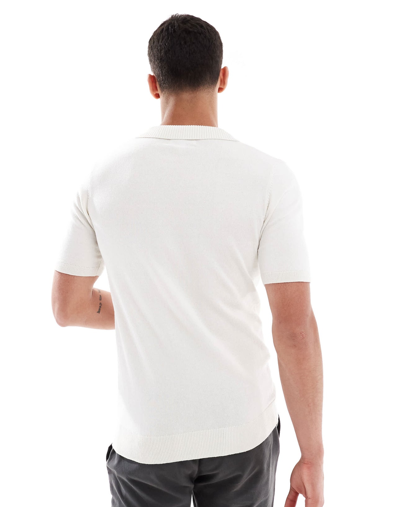 Threadbare cotton rich polo top in ecru