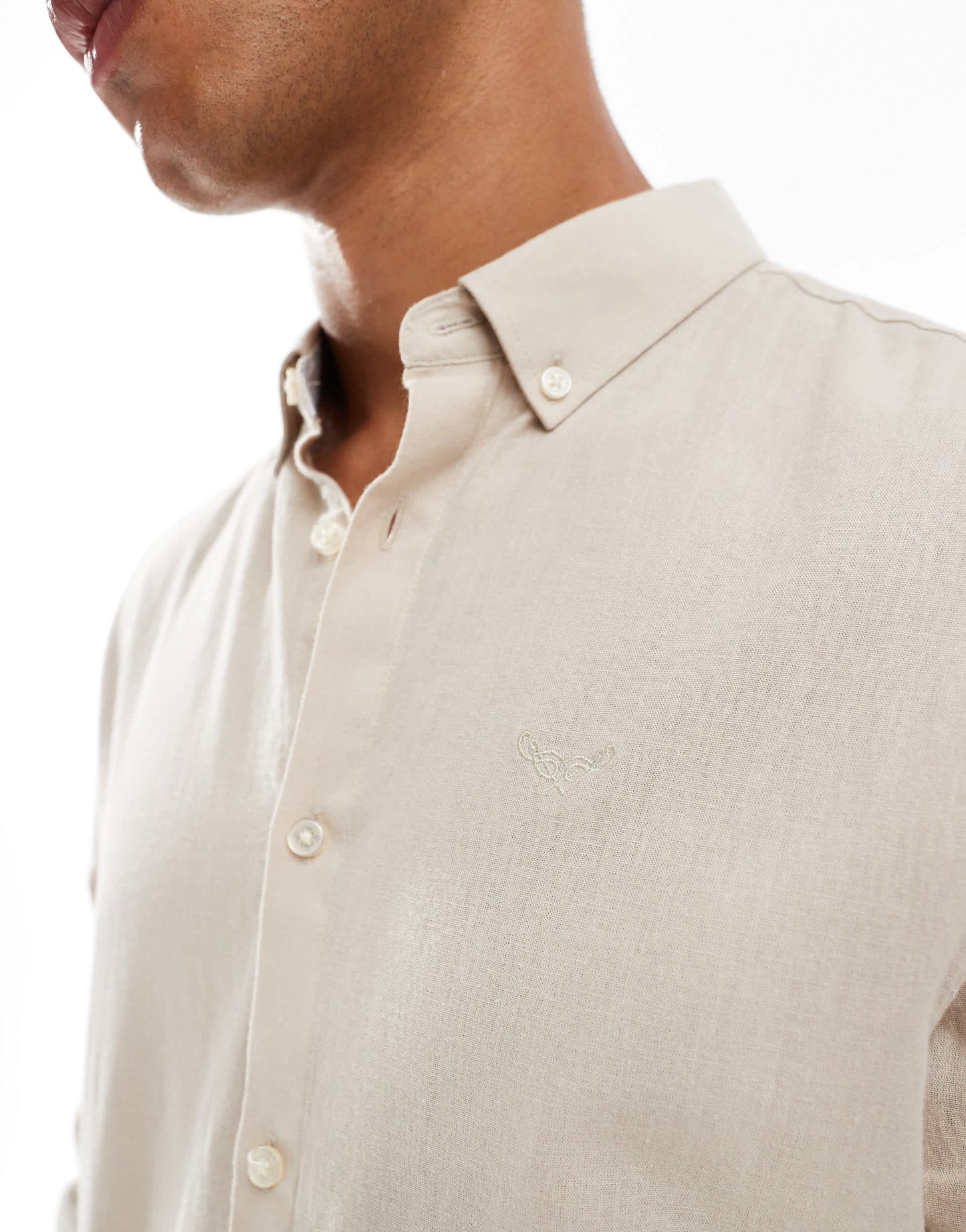 Threadbare long sleeve shirt in stone