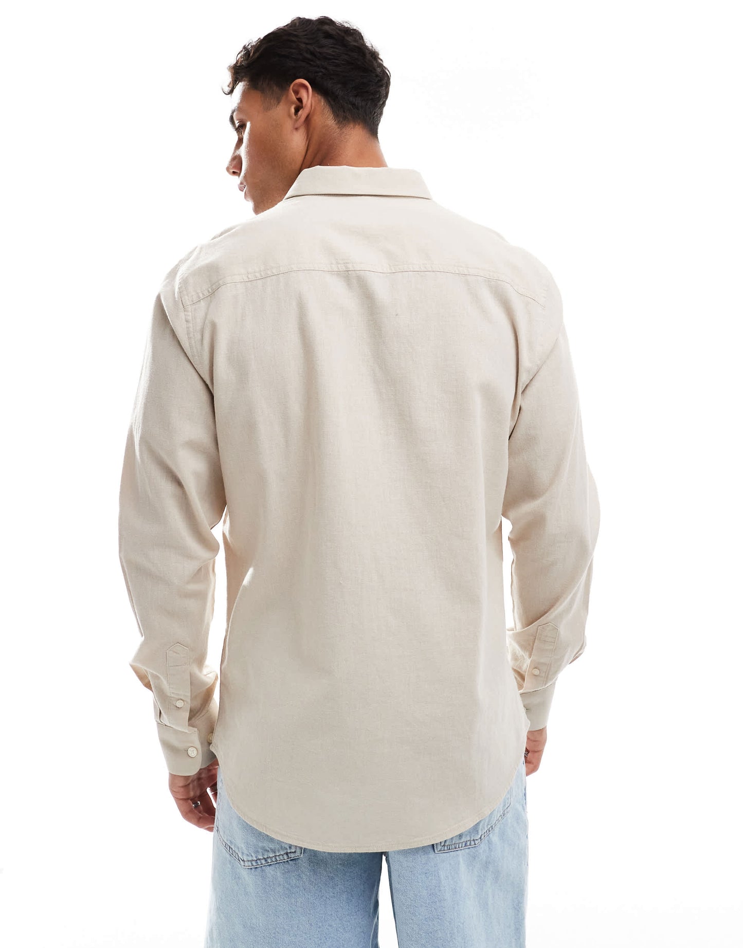 Threadbare long sleeve shirt in stone