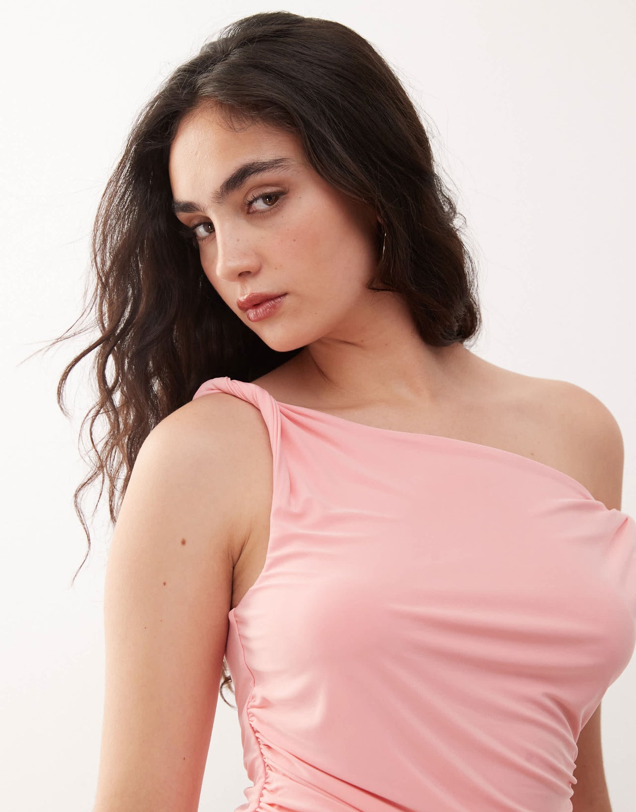 COLLUSION twisted strap top in baby pink