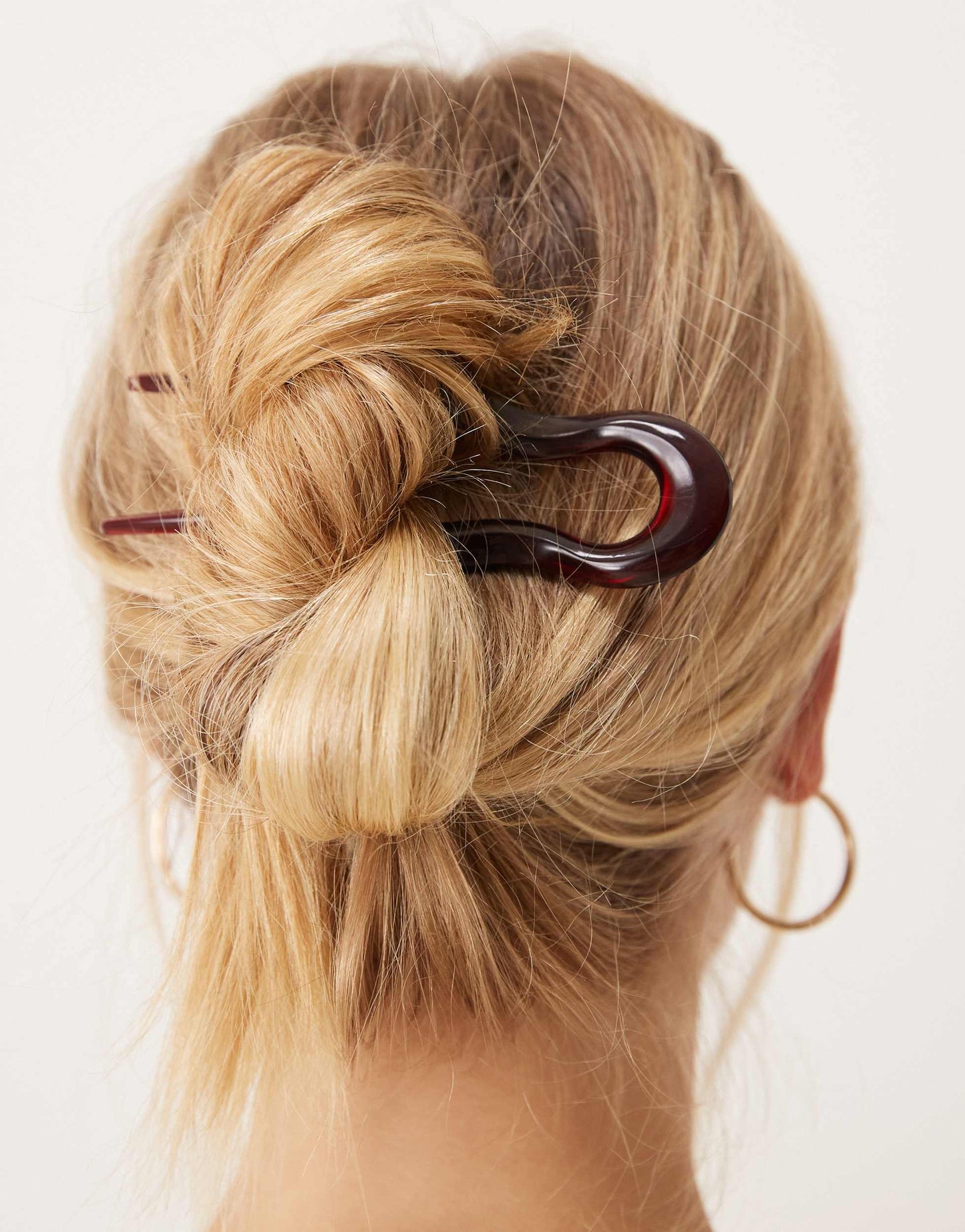 DesignB London french hair pin in burgundy