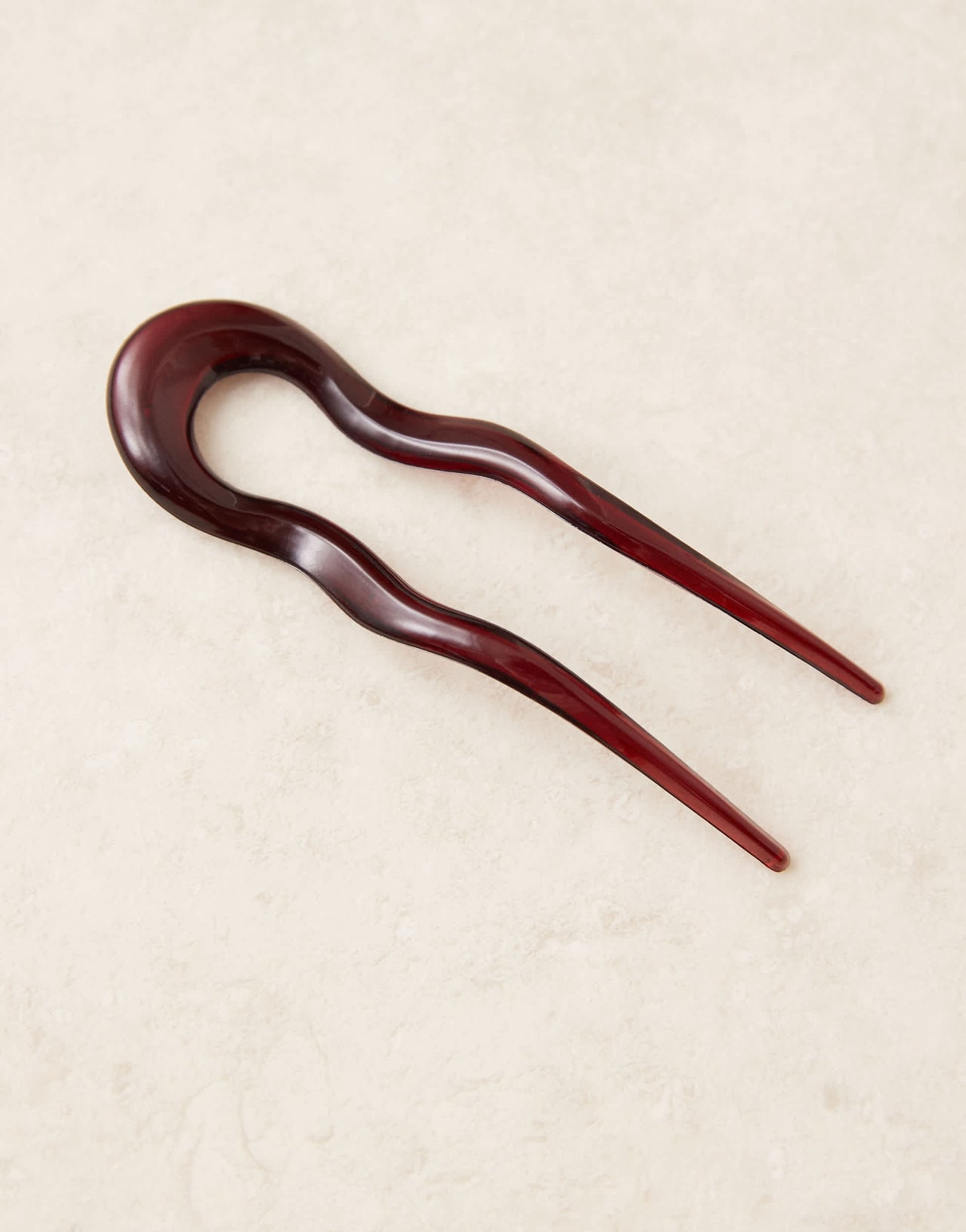 DesignB London french hair pin in burgundy