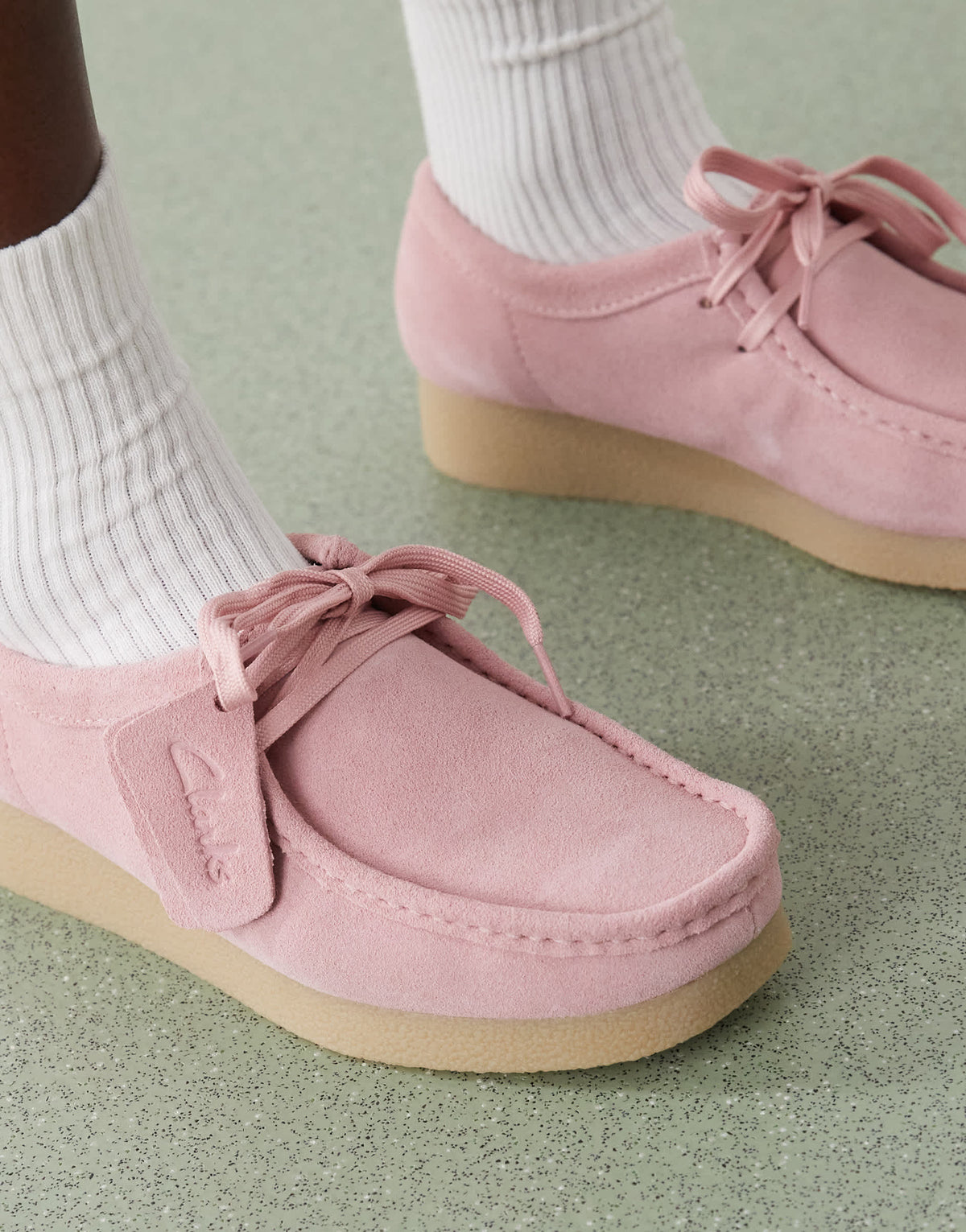 Clarks Wallabee EVOsh shoe in dusty rose suede