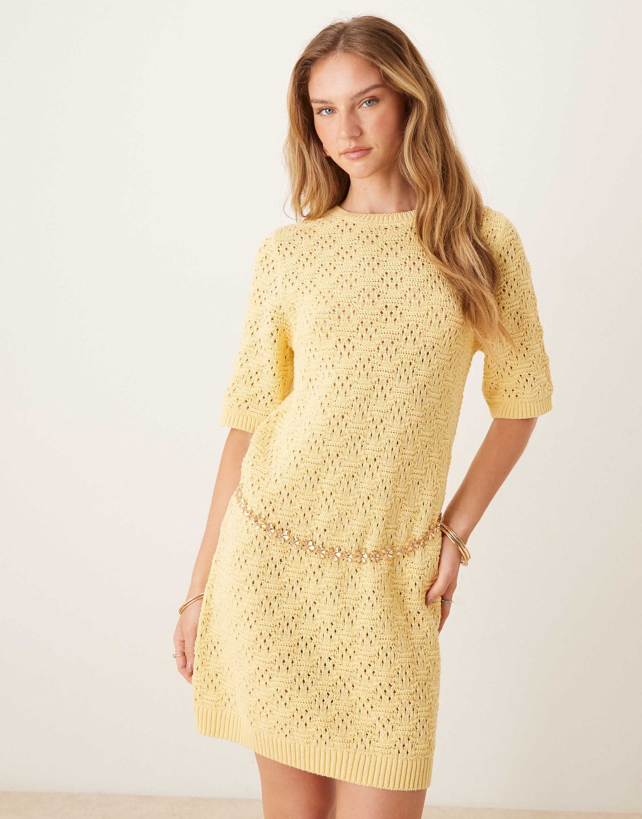 ASOS DESIGN knitted half sleeve t-shirt mini dress