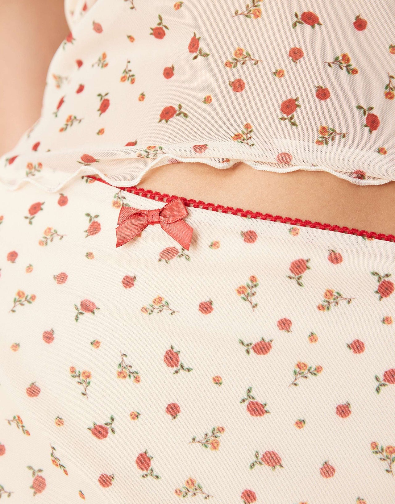 ASOS DESIGN mini skirt with lace trim in ditsy floral print