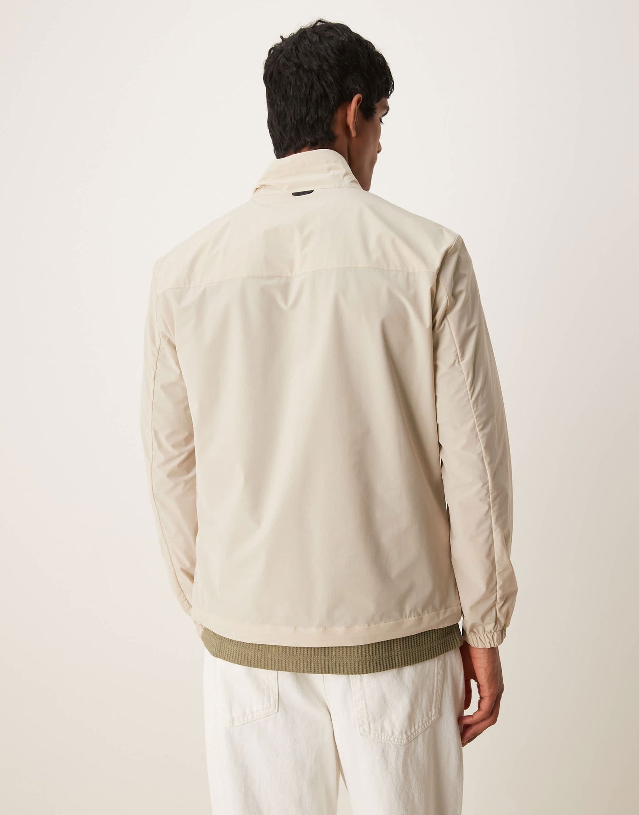 Mango water repellent quarter zip jacket in light beige