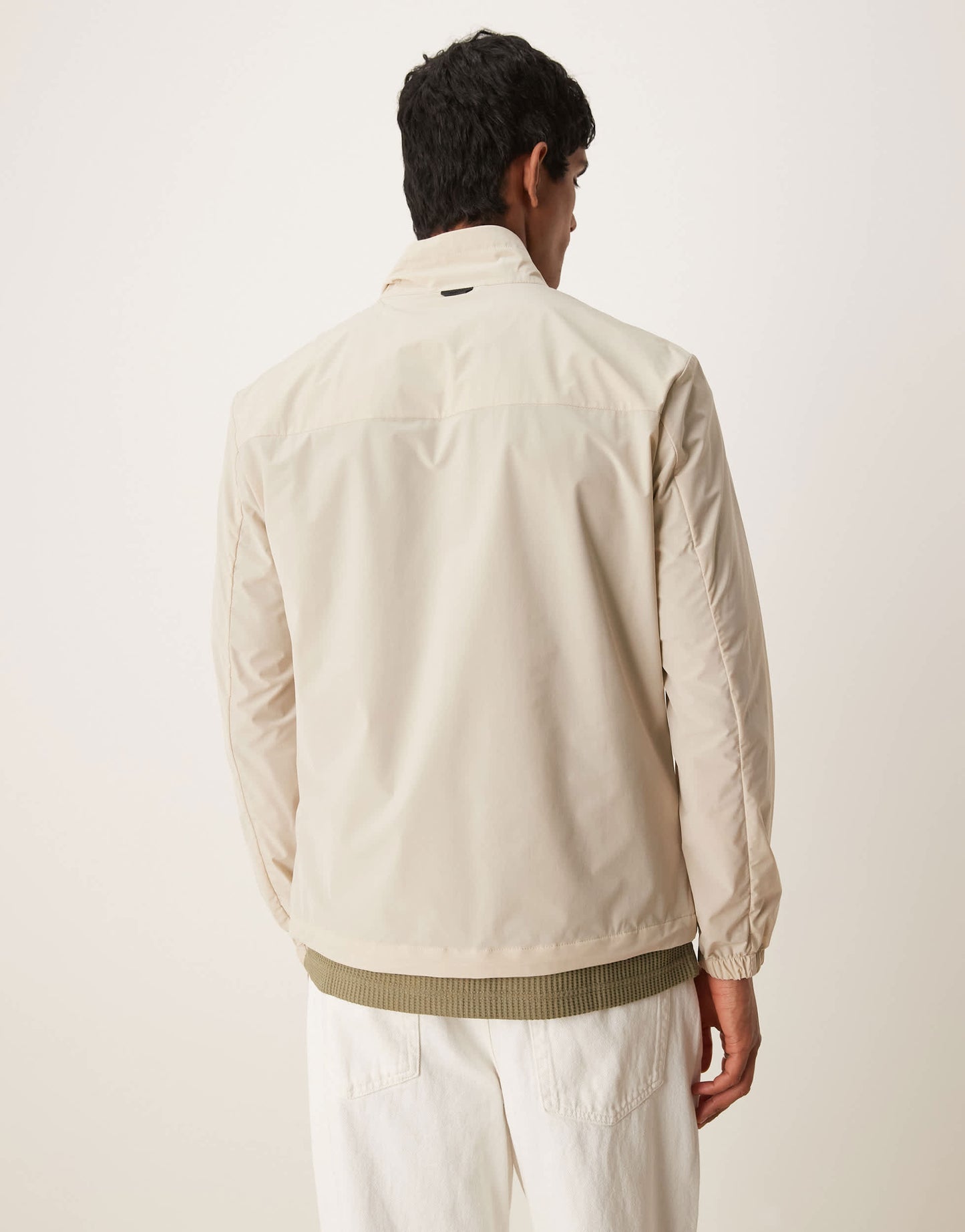 Mango water repellent quarter zip jacket in light beige