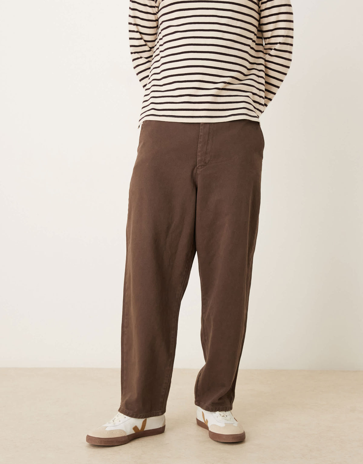 ASOS DESIGN relaxed tapered trousers in brown