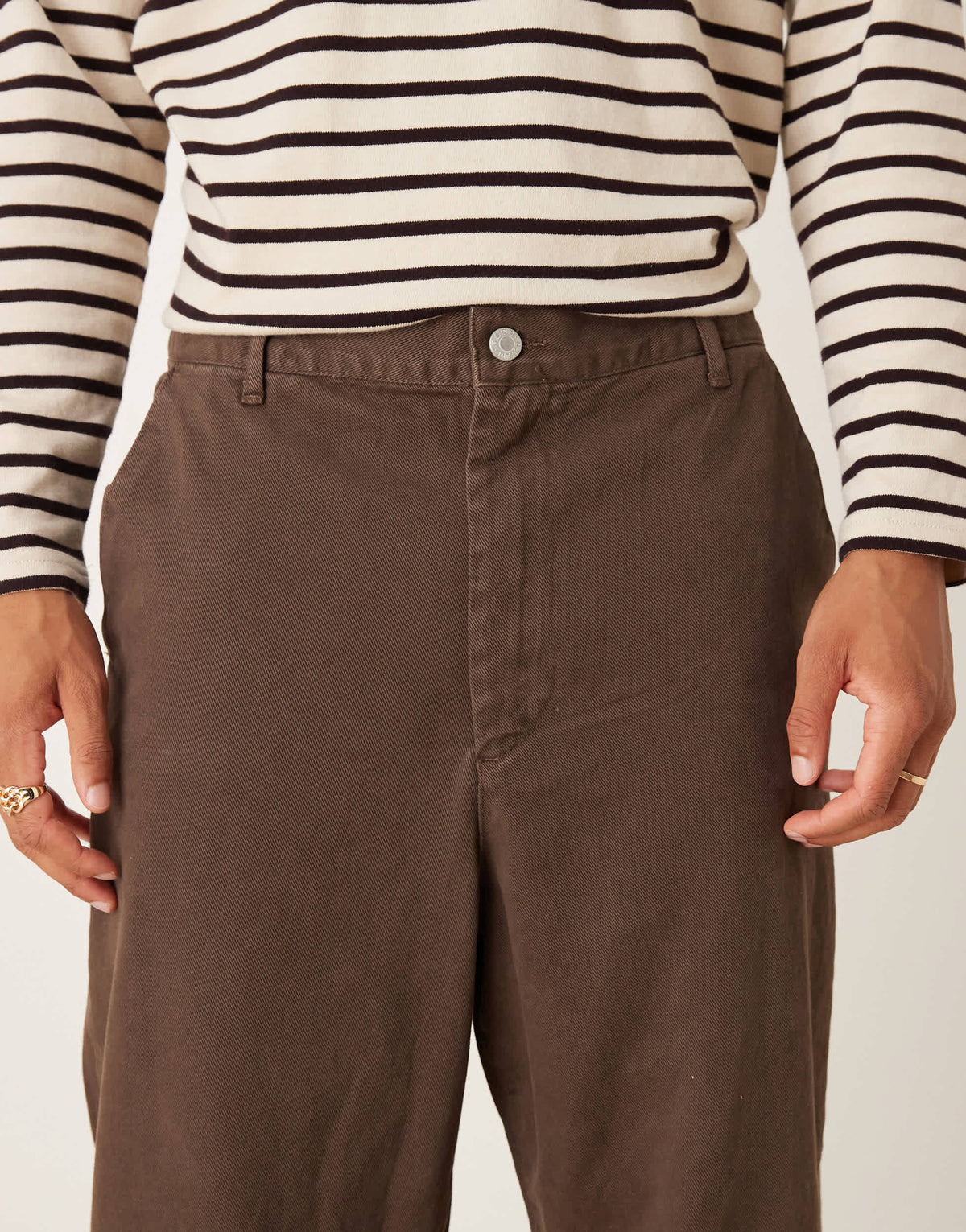 ASOS DESIGN relaxed tapered trousers in brown